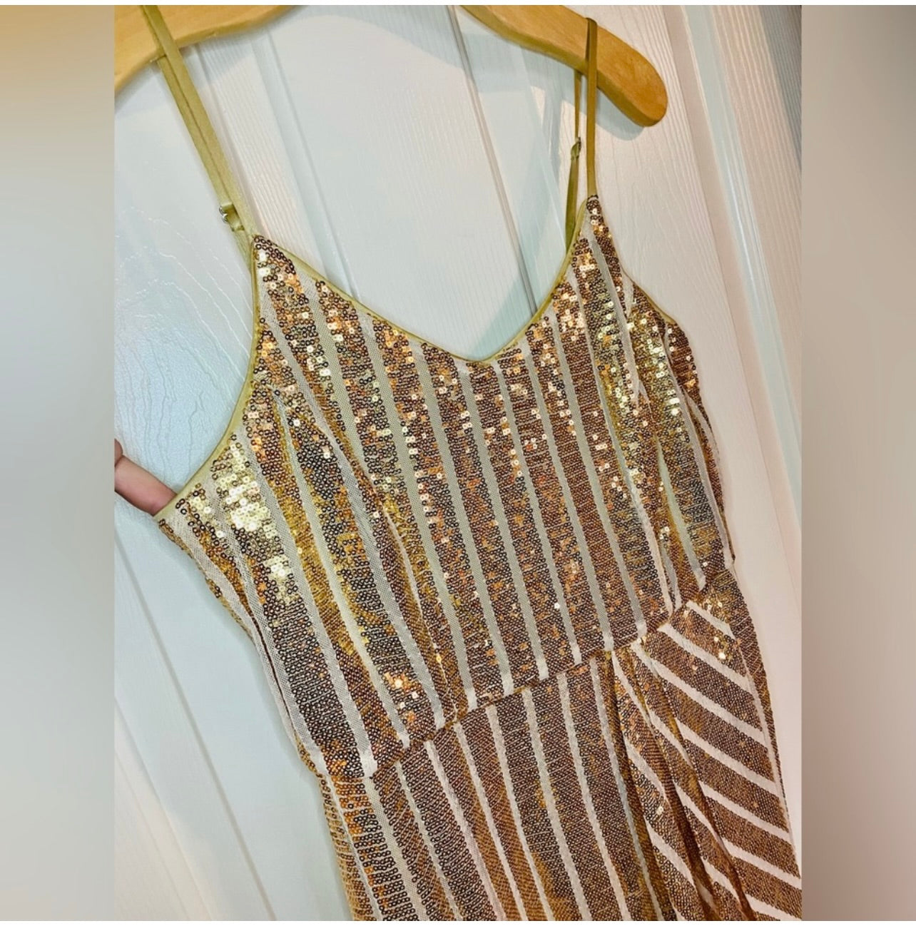 Nanette Lepore Metallic Gold Sequin Cocktail Dress