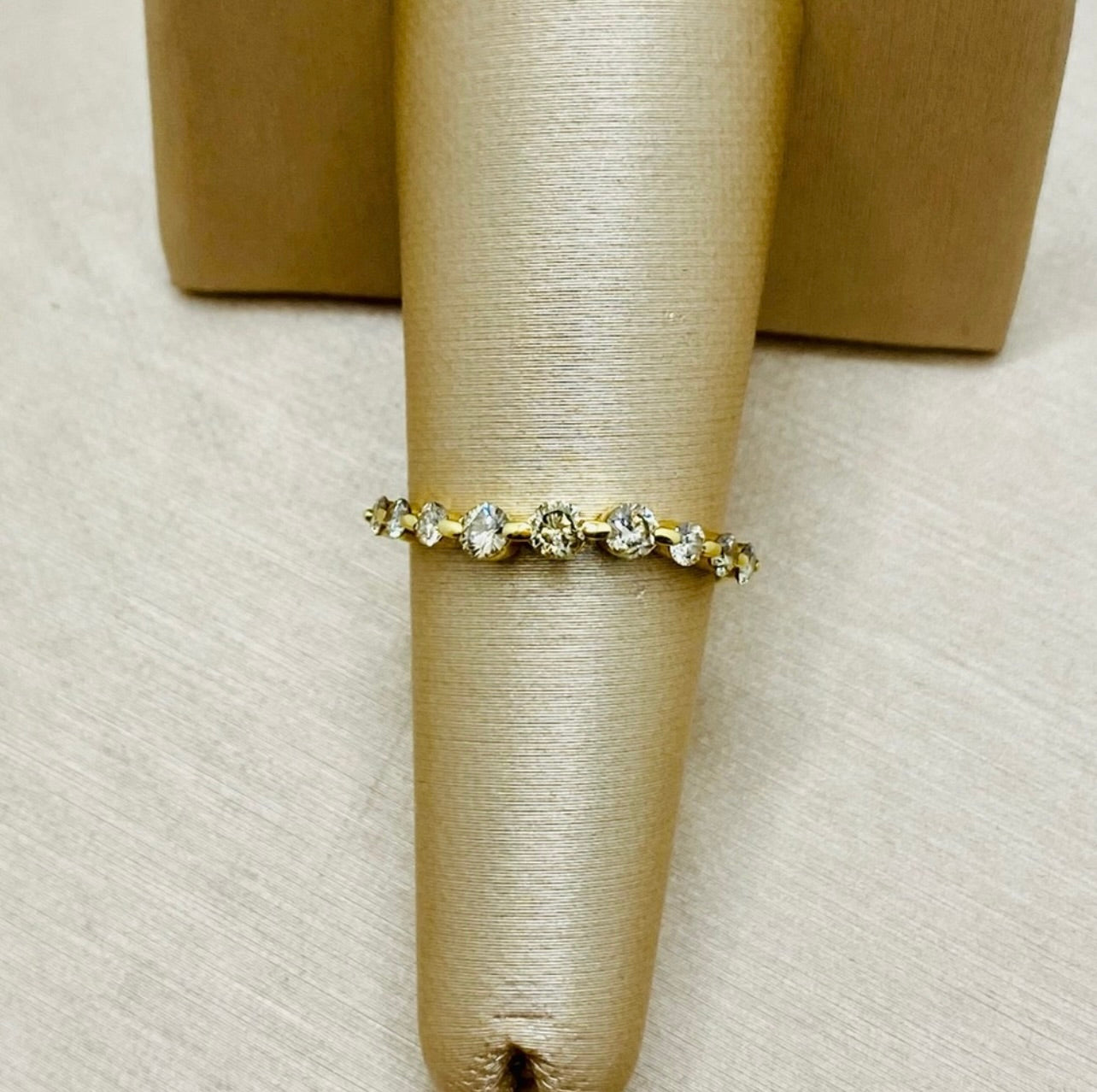 18k Yellow Gold Curved .60 ctw Diamond Ring