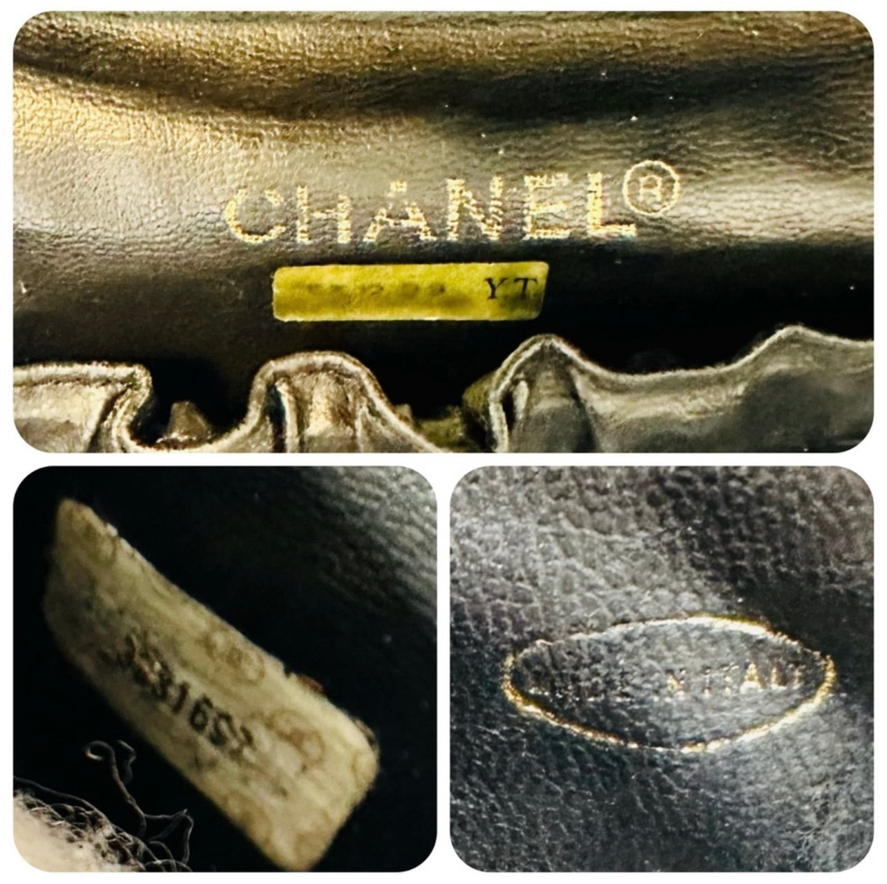 EUC Vintage CHANEL Black Caviar Leather CC Vanity Case Bag