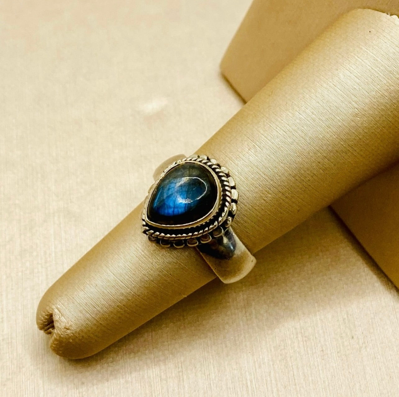 925 Sterling Silver Natural Labradorite Boho Ring