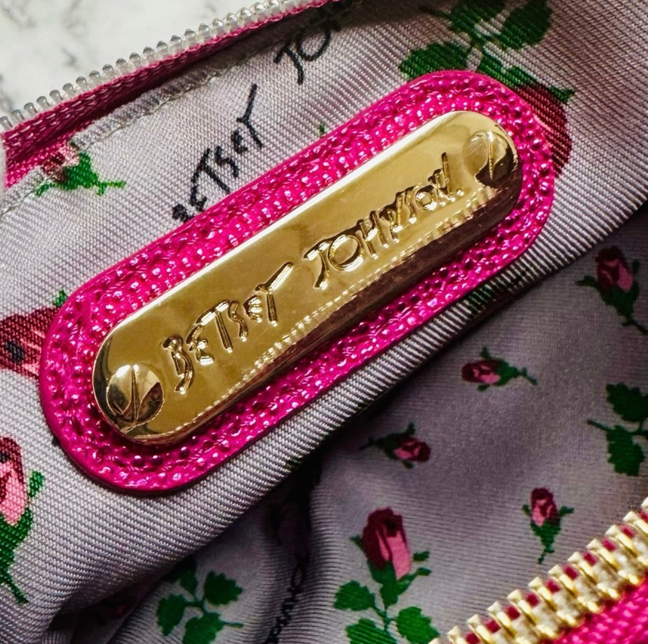 Betsey Johnson Metallic Pink Tackle Me Kitsch Football Crossbody Bag
