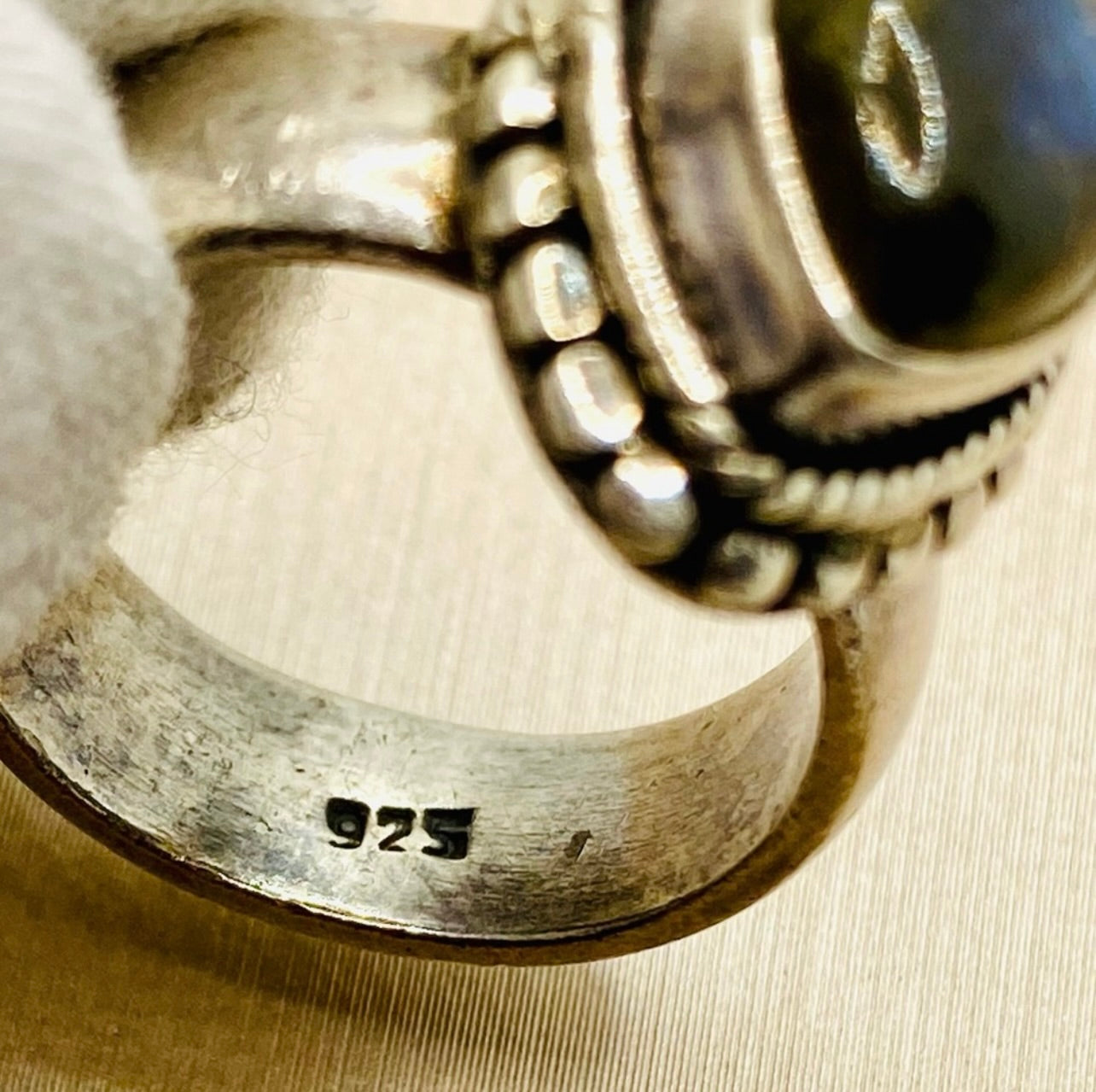 925 Sterling Silver Natural Labradorite Boho Ring