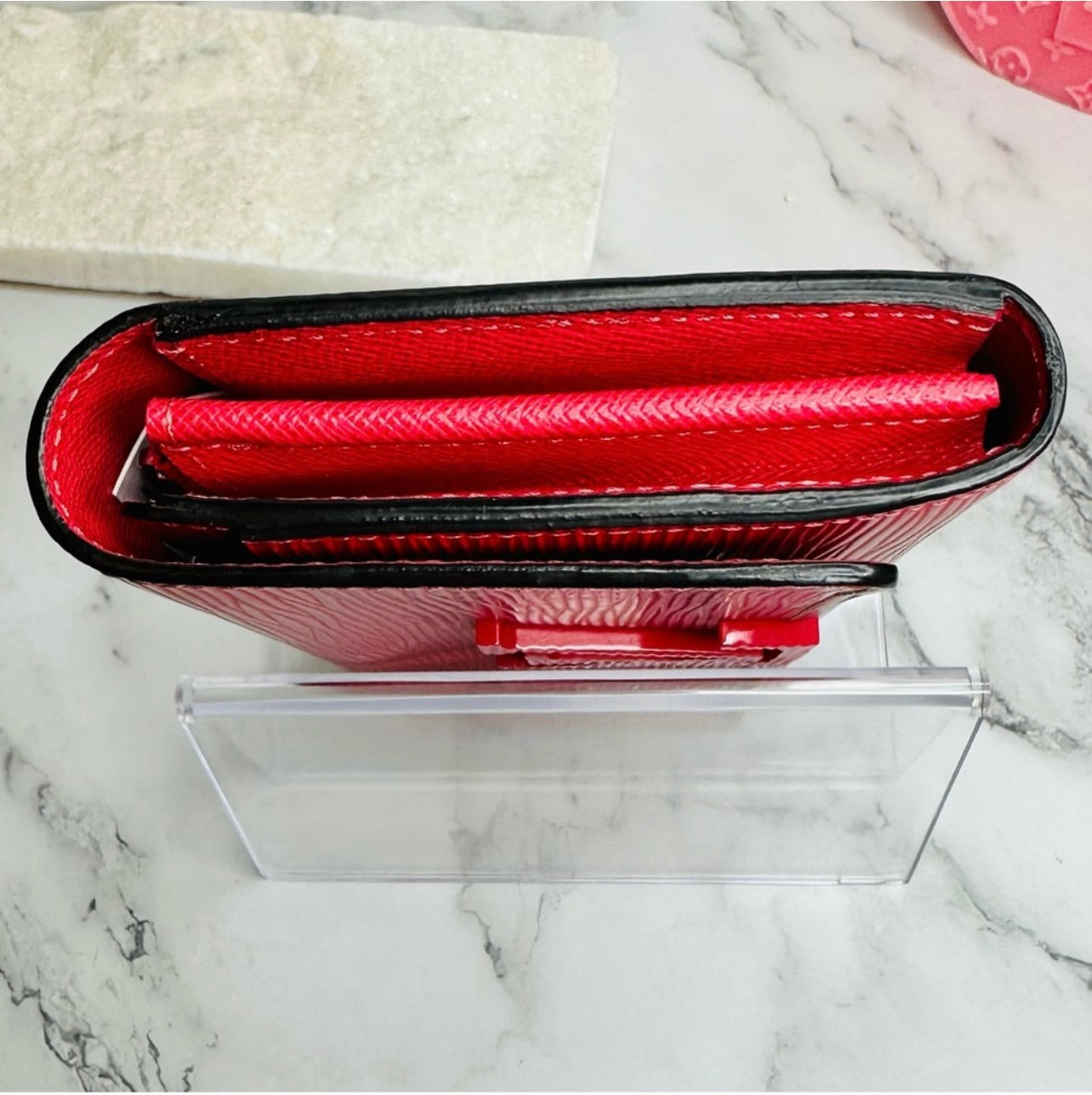 Louis Vuitton Red Epi Leather Louise Wallet