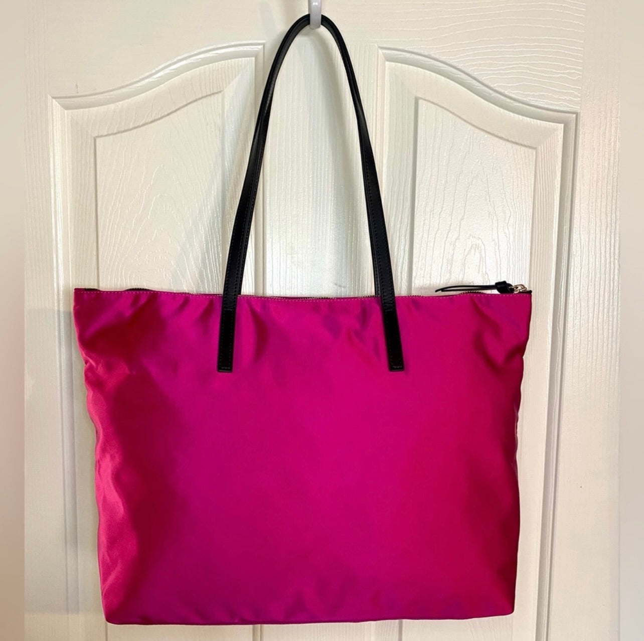 New VERSACE Flamingo Pink Nylon Medusa Tote Bag