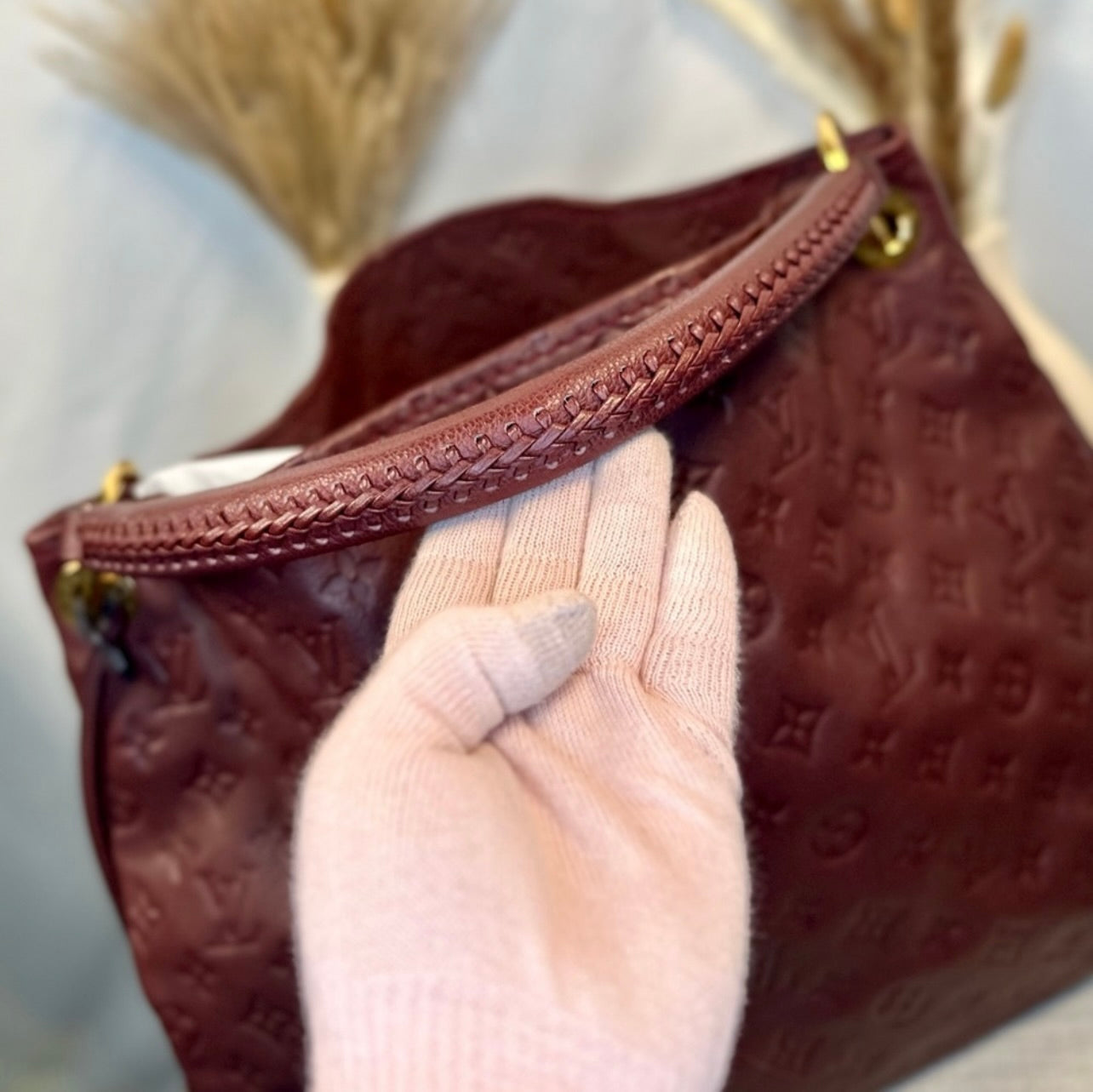 Louis Vuitton Aurore/Burgundy Empreinte Monogram Leather Artsy MM