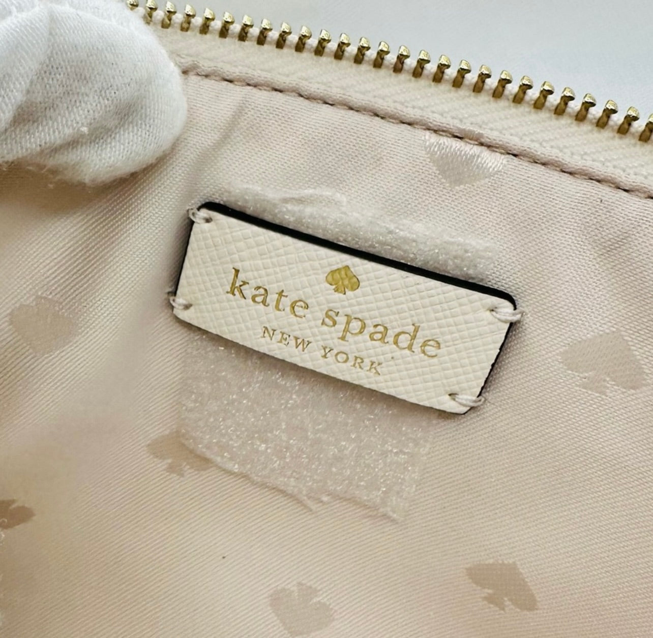 New Kate Spade Dottie Natural Straw w/ Ladybug Embroidered Wristlet