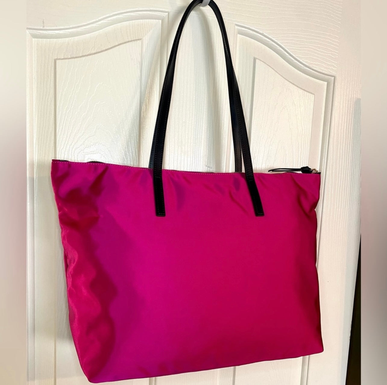 New VERSACE Flamingo Pink Nylon Medusa Tote Bag