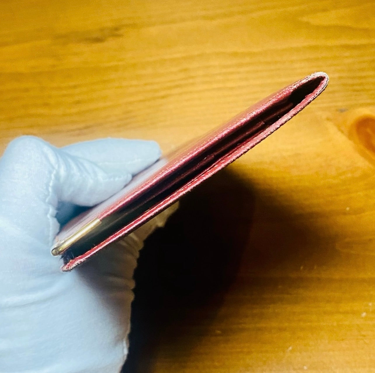 Unisex Must De Cartier Vintage Bordeaux Leather Long Bifold Wallet