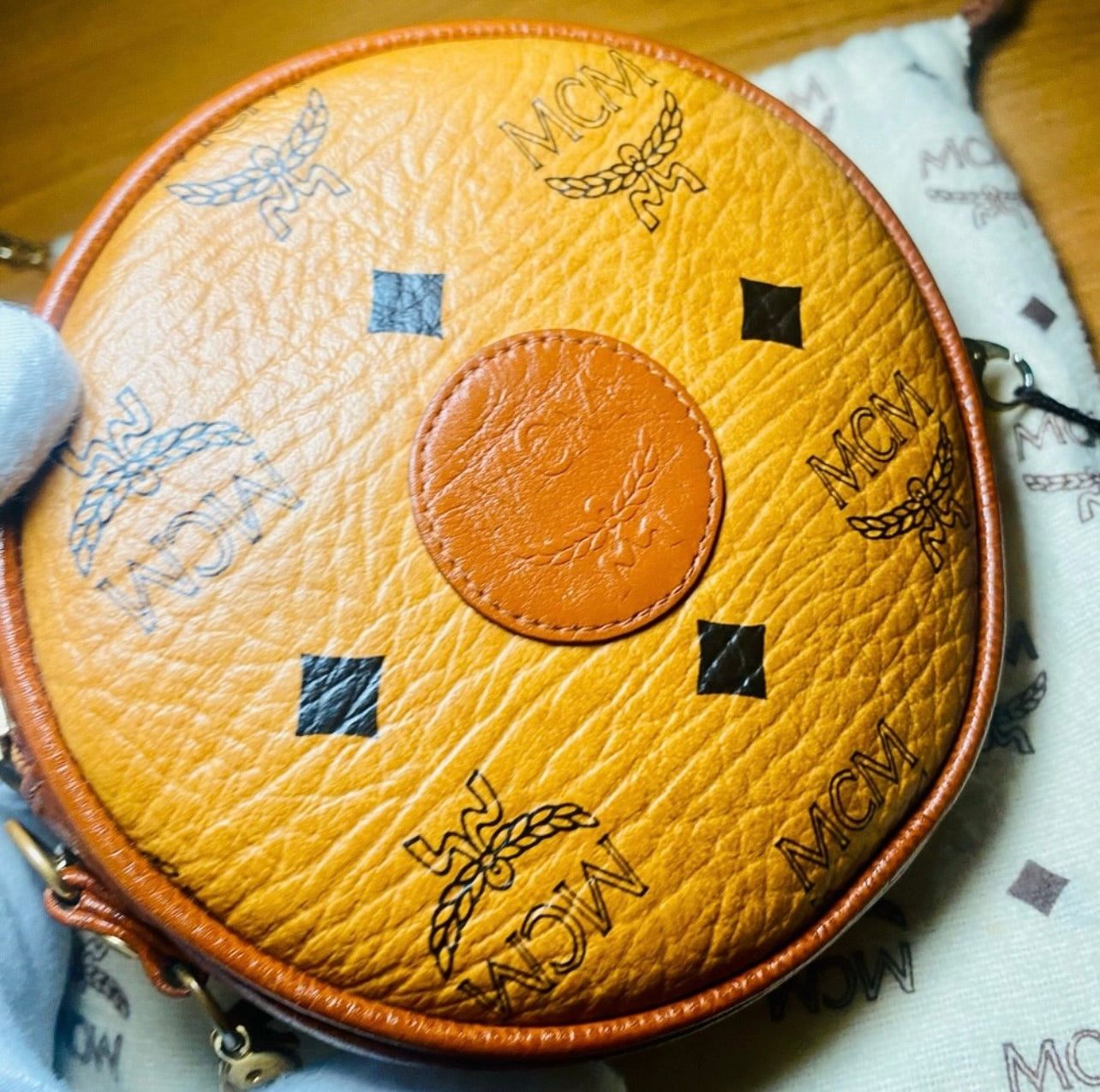RARE Vintage MCM Monogram Mini Suzy Wong Bag w/ Brown Tassels