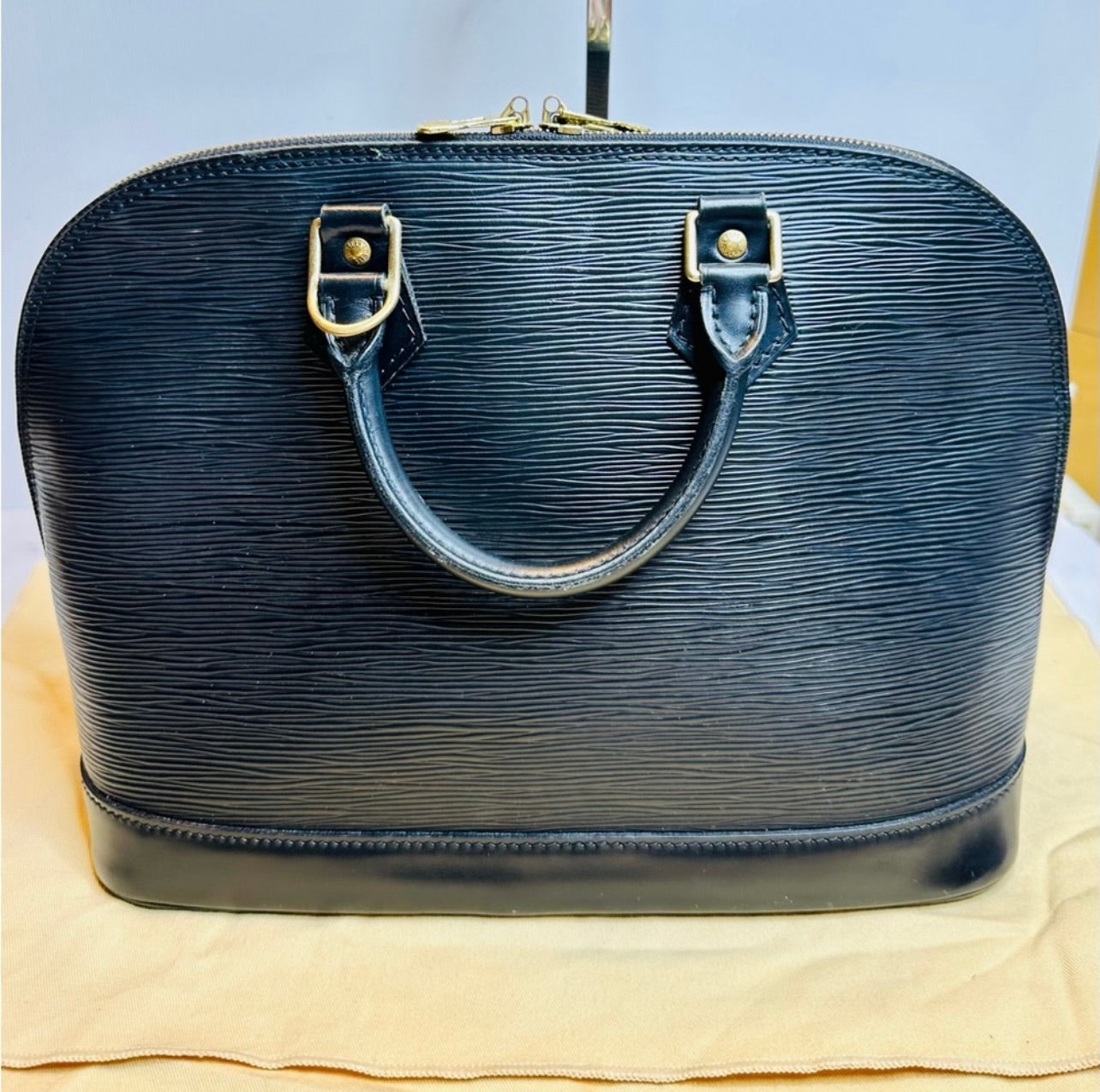 Vintage Louis Vuitton Black Epi Leather Alma PM Bag