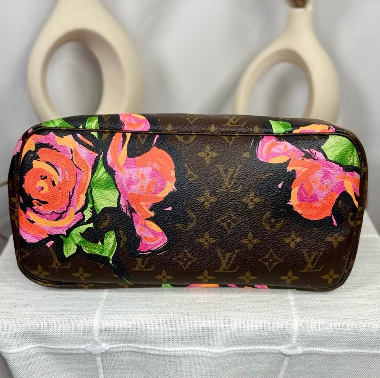 Louis Vuitton Limited Edition Stephen Sprouse Monogram Roses Neverfull MM Bag