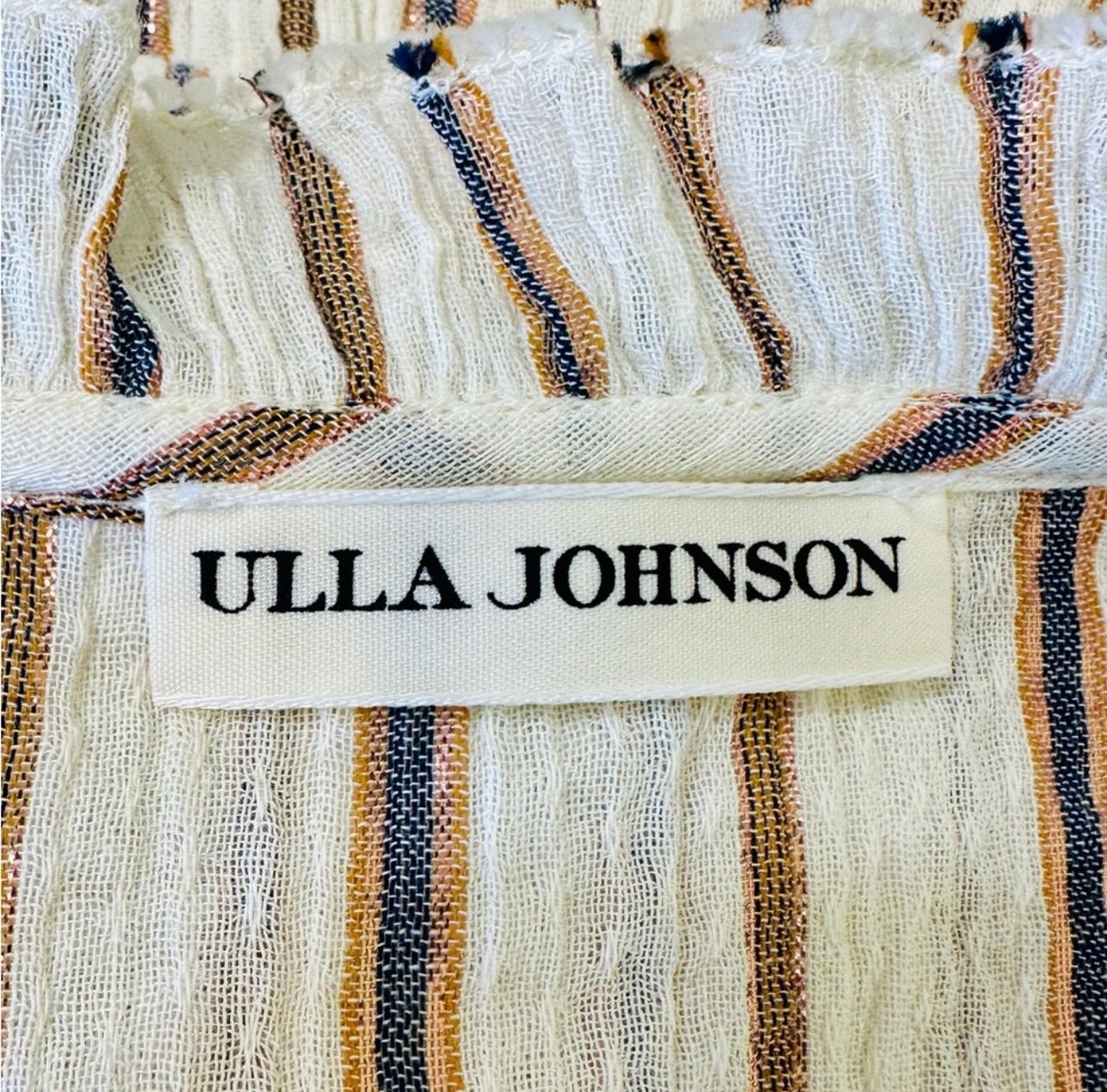 Ulla Johnson Cream Striped Rosalind Mini Dress