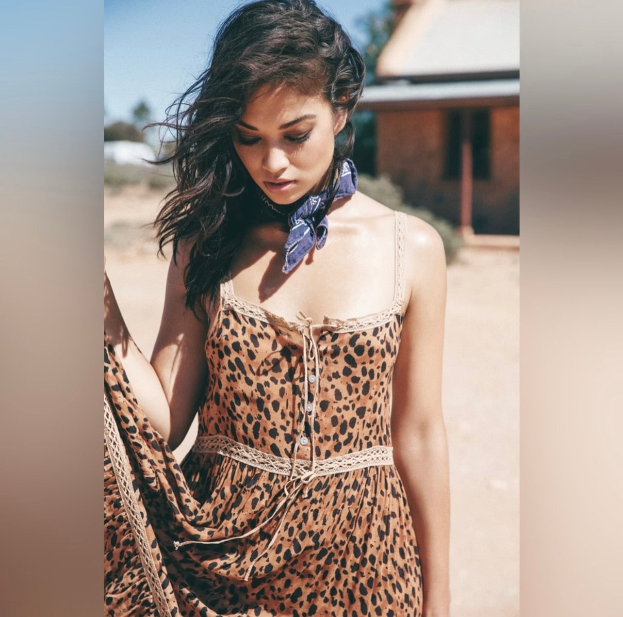 New Spell & the Gypsy Collective Tan Saphari Unicorn Tears Sundress