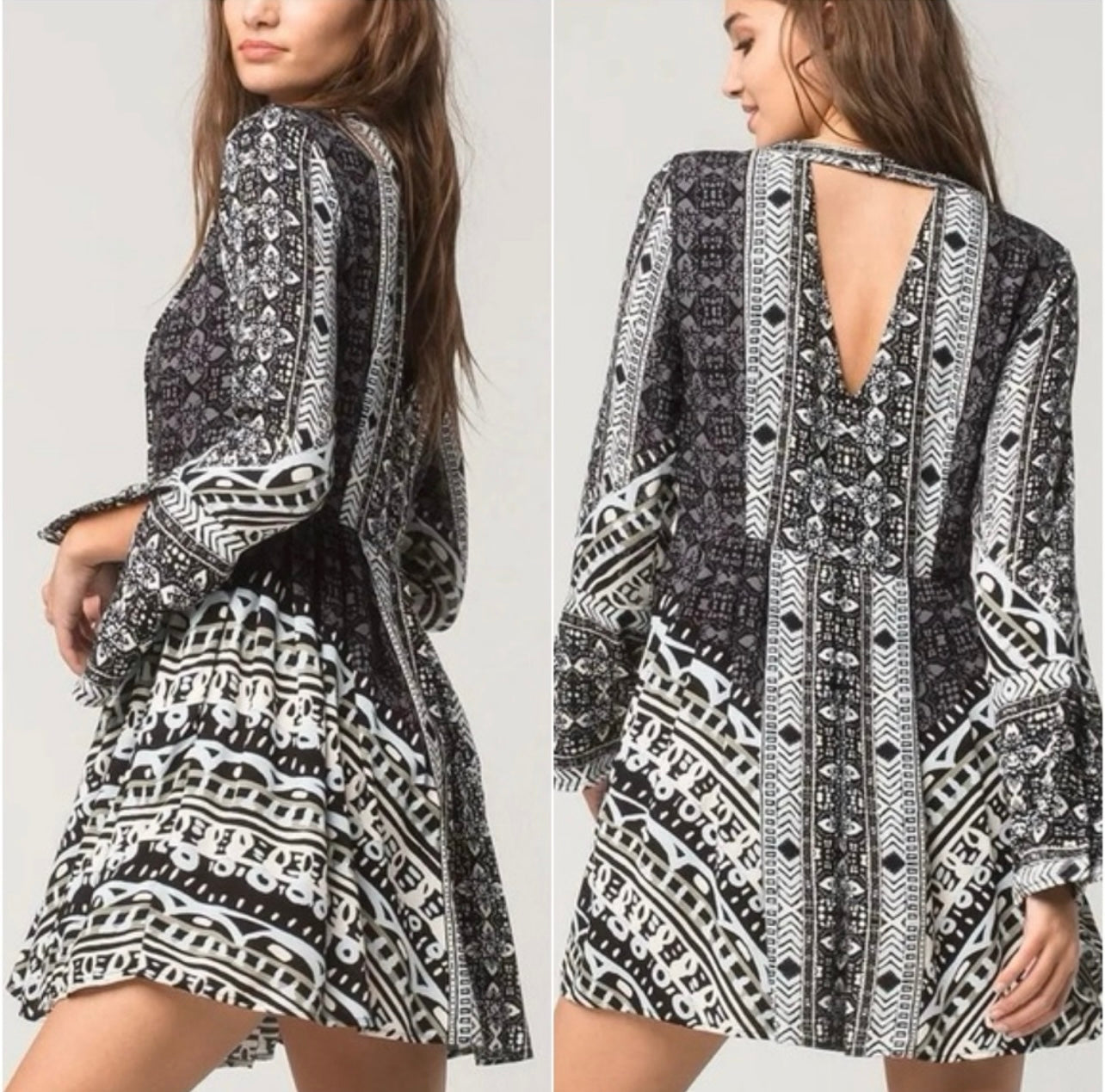 Free People Tegan Border Printed Mini Dress