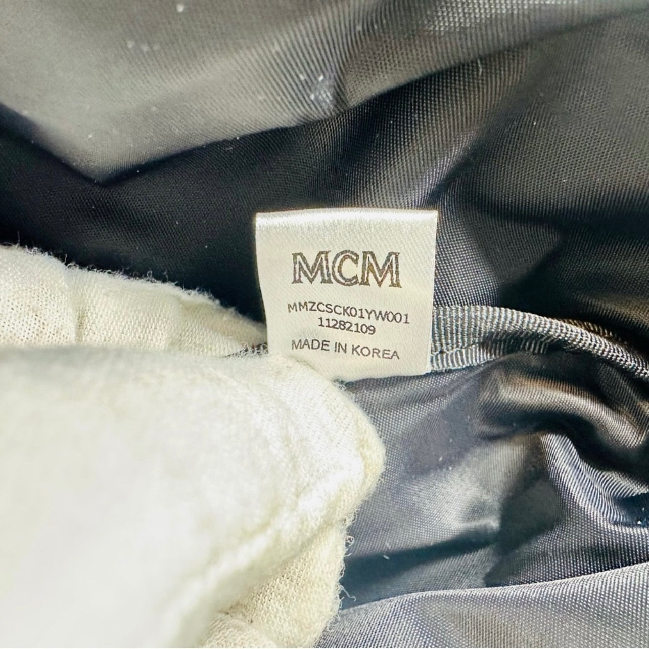 New Unisex MCM Large Black & Yellow Cubic Logo Nylon Belt Bag
