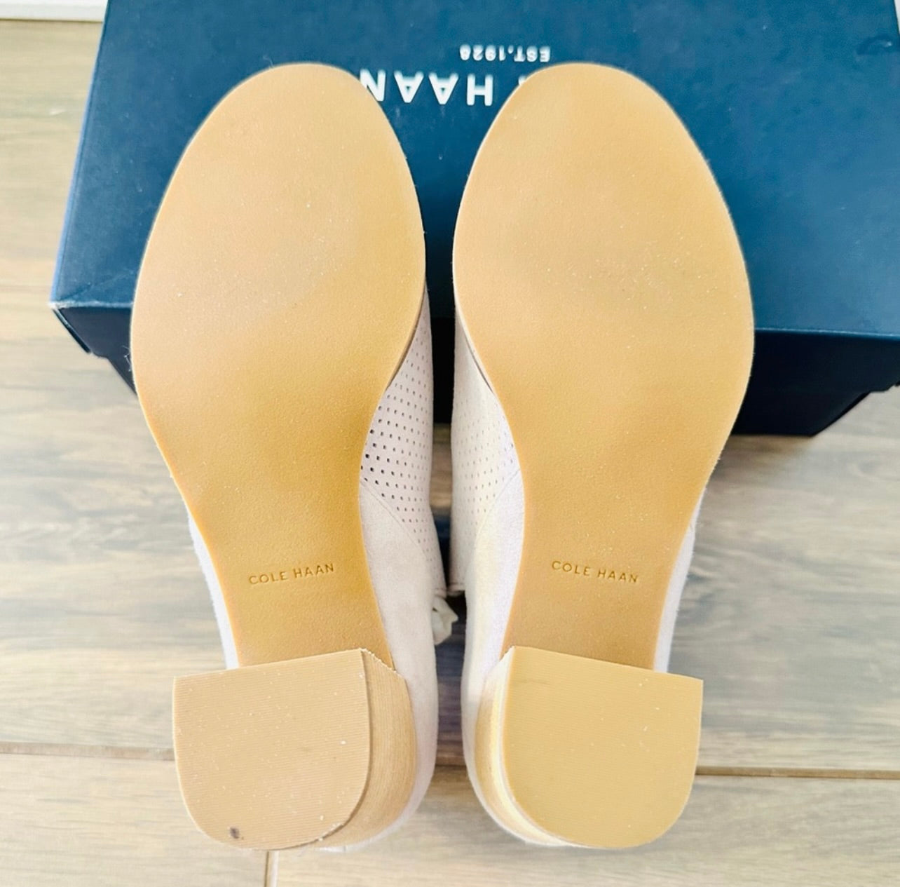 New Cole Haan Suede Shiloh Open Toe Booties