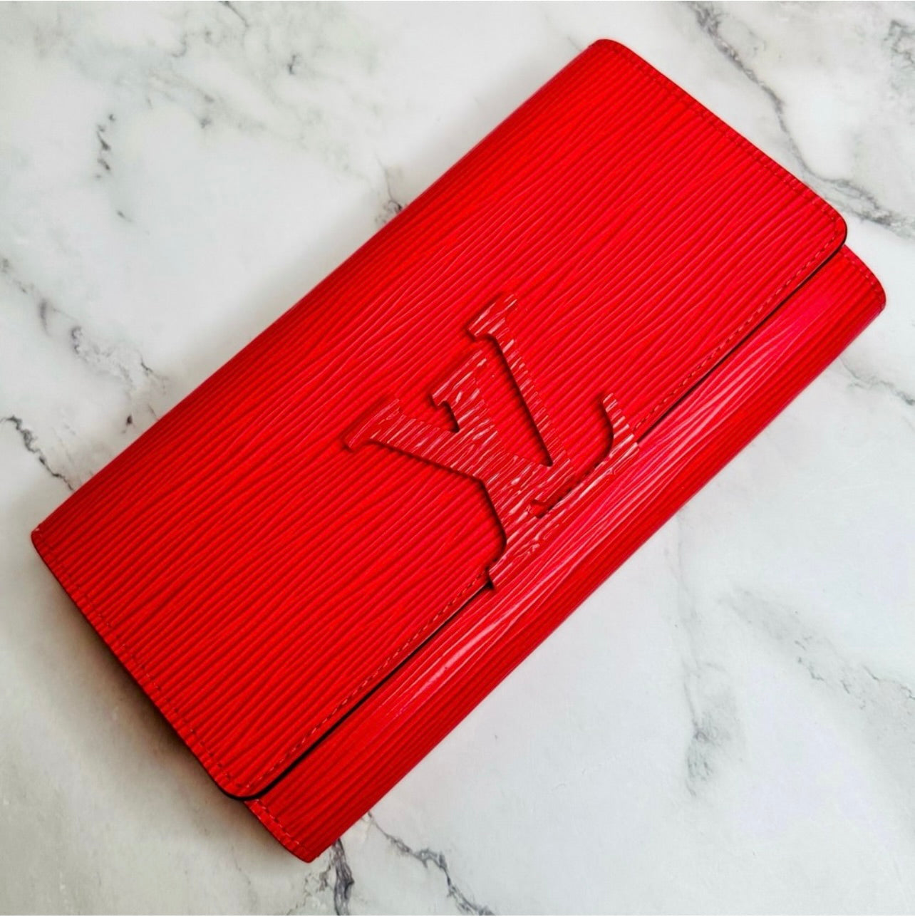 Louis Vuitton Red Epi Leather Louise Wallet