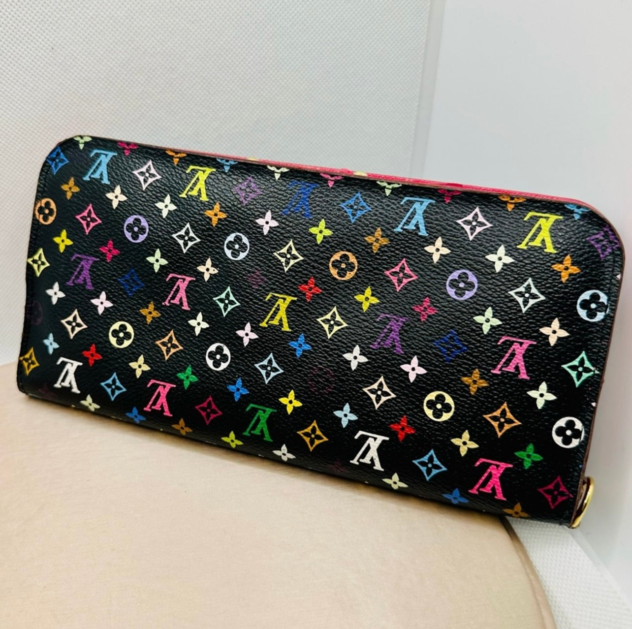Louis Vuitton x Takashi Murakami Black Portefeuille Insolite Monogram Wallet