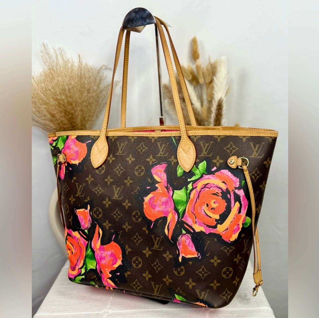 Louis Vuitton Limited Edition Stephen Sprouse Monogram Roses Neverfull MM Bag