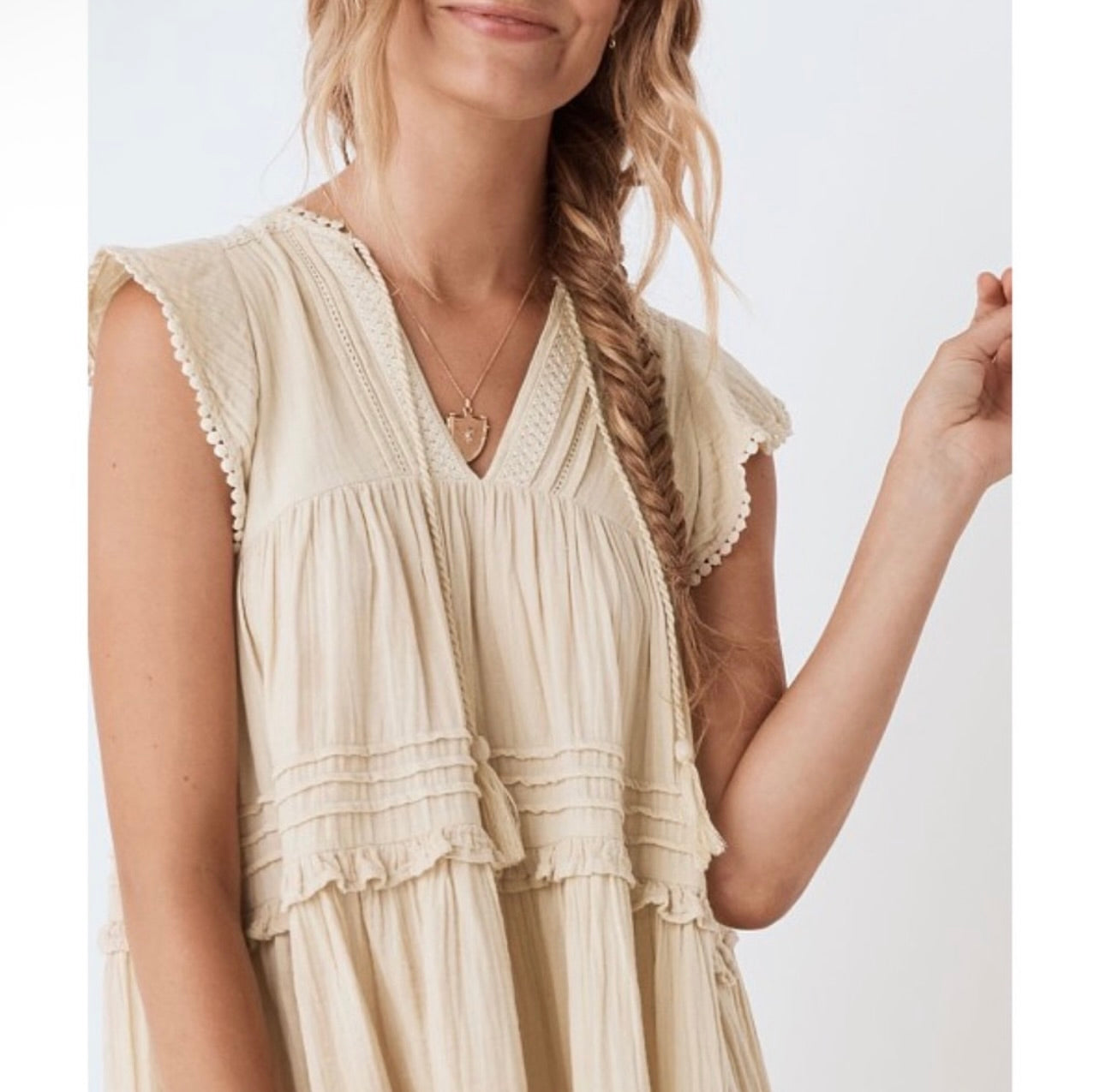 Spell & the Gypsy Collective Sand Beige Hanalei Midi Dress