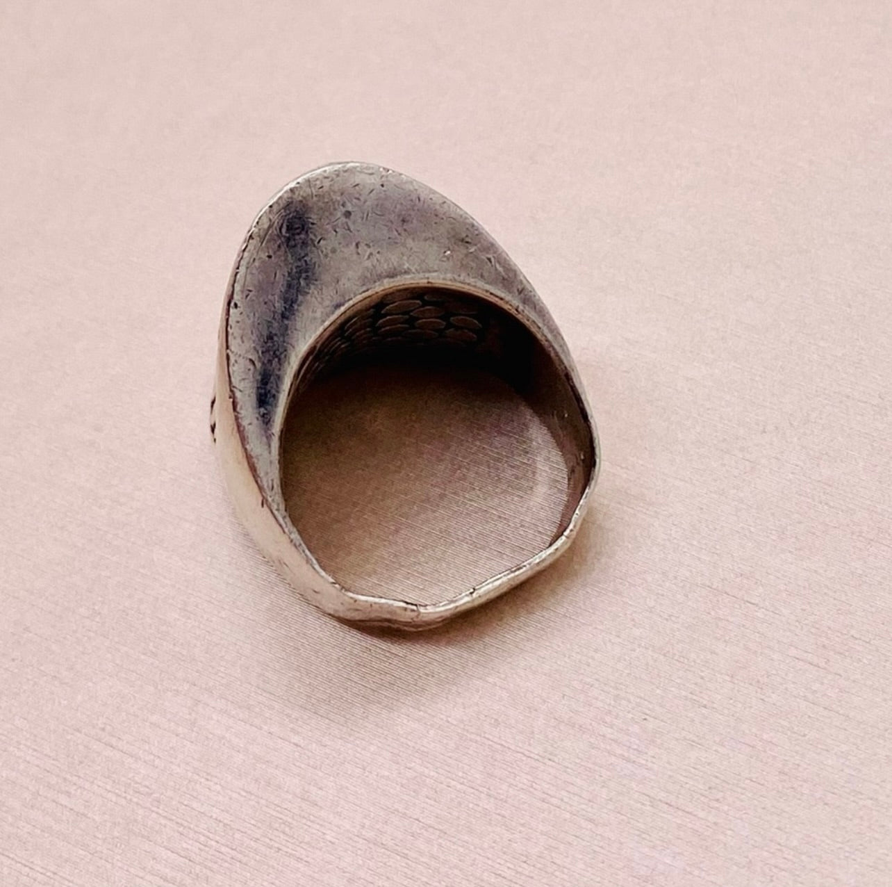 Handmade Sterling Silver Wide Cobbled Bali Ring