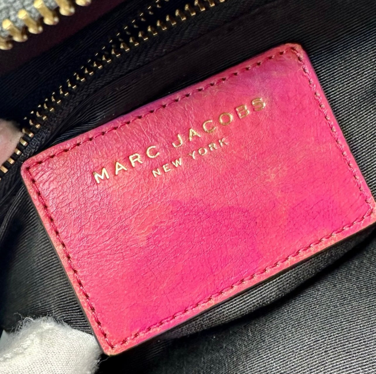 Marc Jacobs Hot Pink Distressed Leather The Box 23 Crossbody Bag