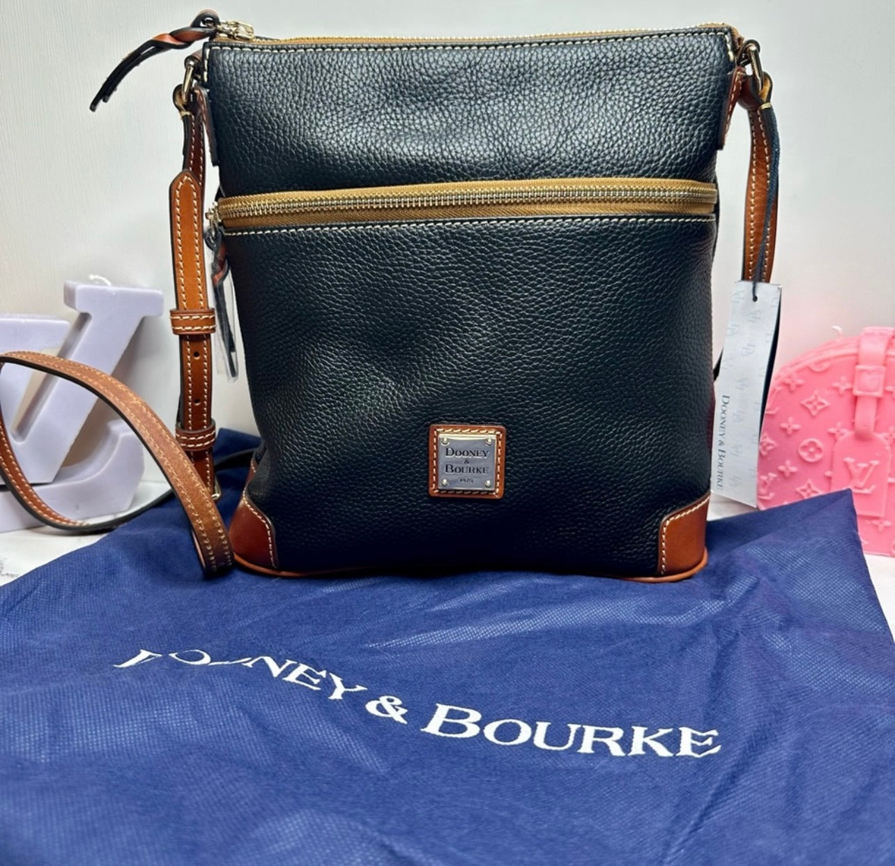 Dooney & Bourke Black Pebble Grain Leather Crossbody Bag