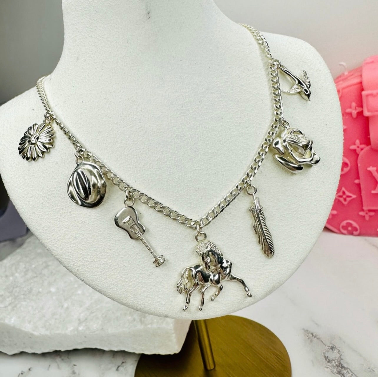 EUC Spell & The Gypsy Sterling Silver Meadowland Charm Necklace