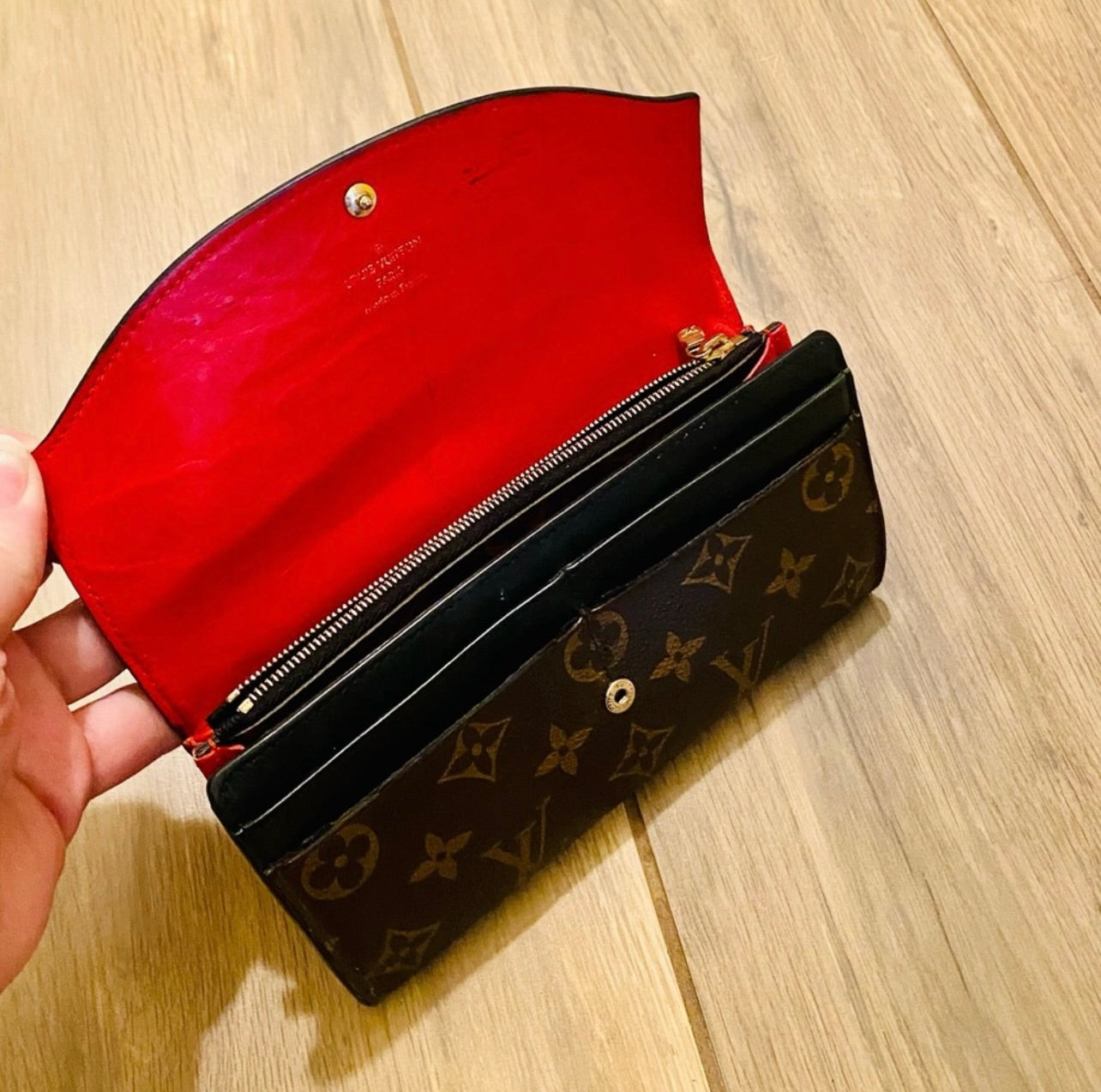 Louis Vuitton Marron Leather & Monogram Sarah Tuileries Wallet
