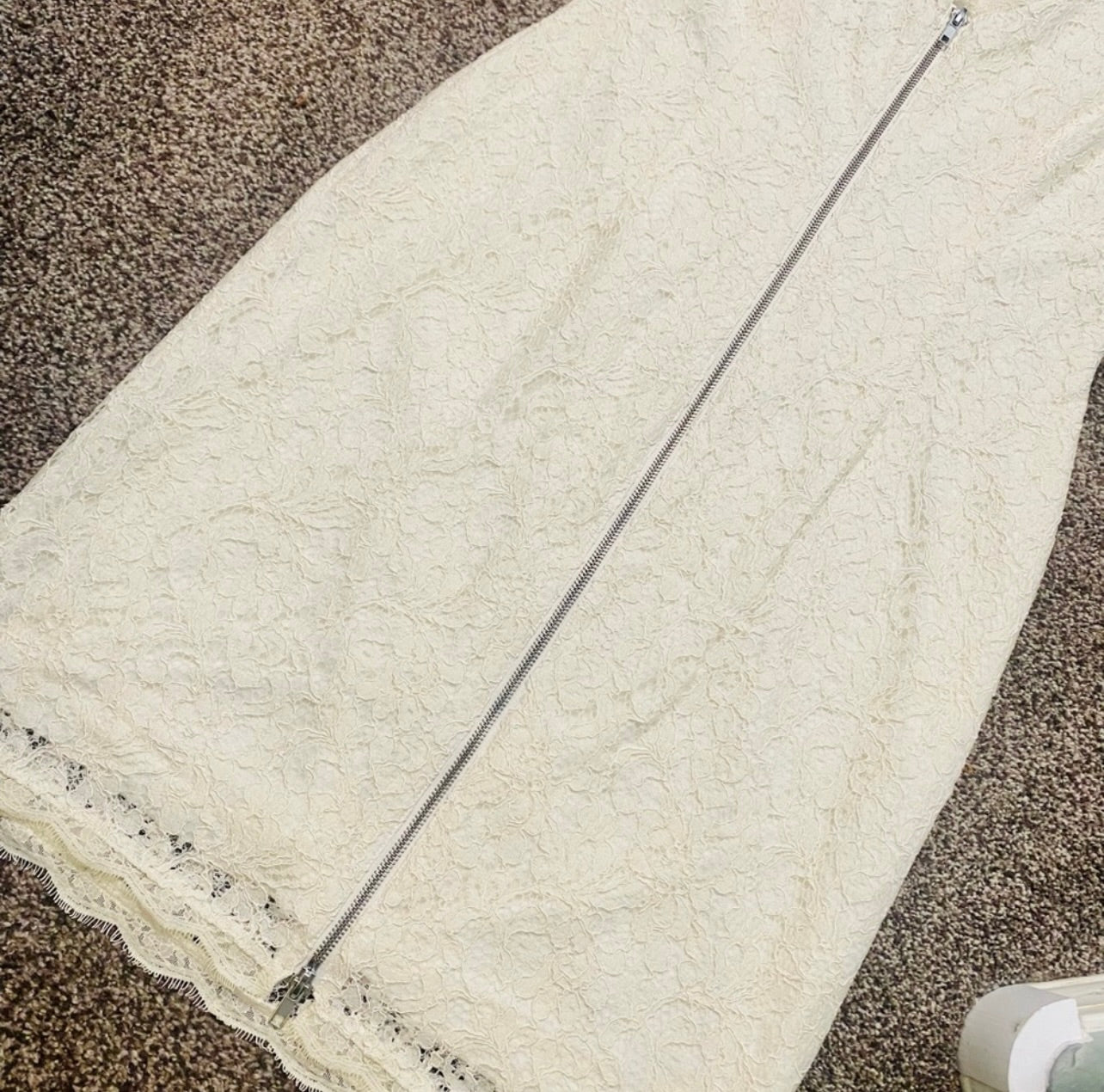 Cache Womens Ivory Floral Lace Sleeveless Sheath Dress