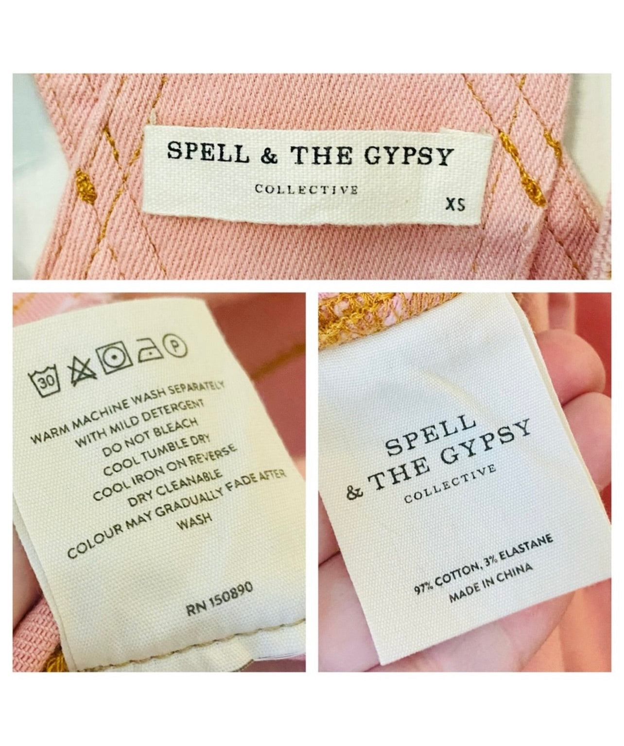 Spell & the Gypsy Collective Pink Candy Denim Pinafore Dress