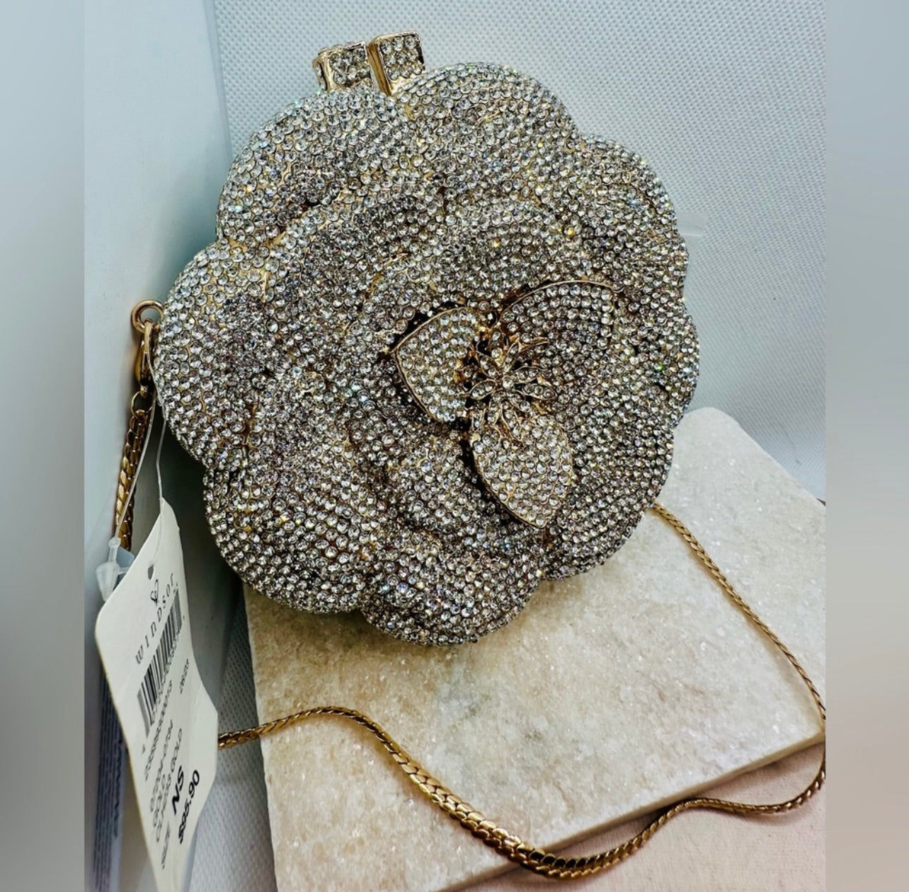 New Windsor Divine Luxury Rhinestone Rose Minaudiere Bag