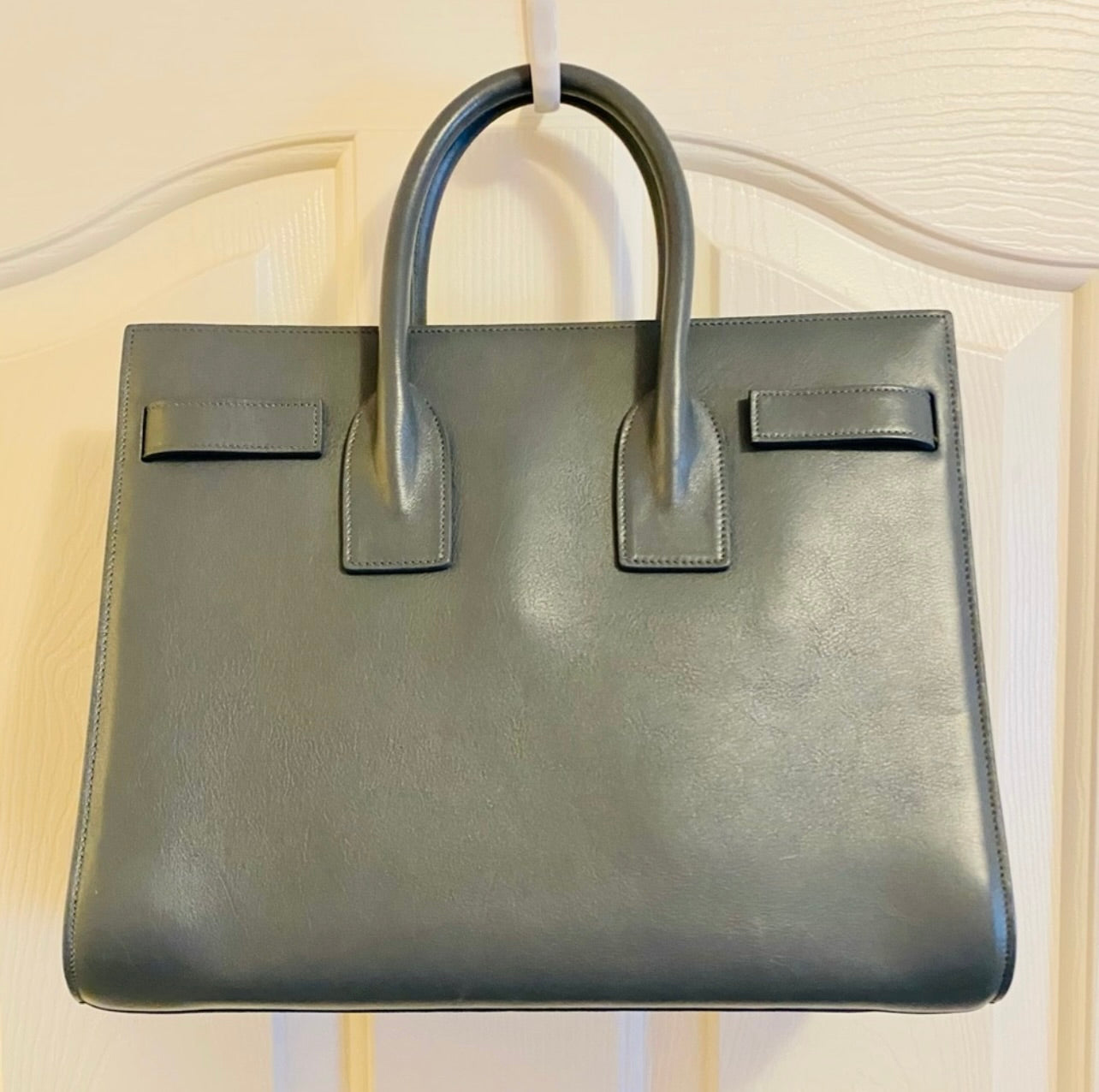 YSL Saint Laurent Sac de Jour Blue/Gray Leather Bag