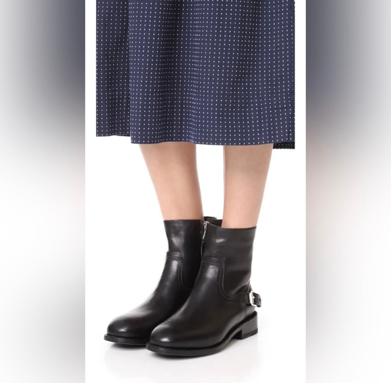 New Rag & Bone Lightly Distressed Smooth Black Oliver Leather Zip Boots