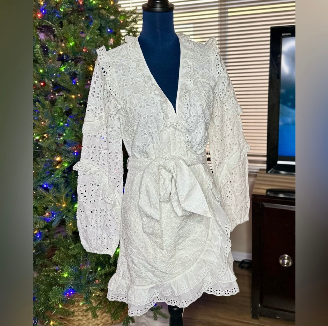 New Veronica Beard White Floral Eyelet Julia Dress