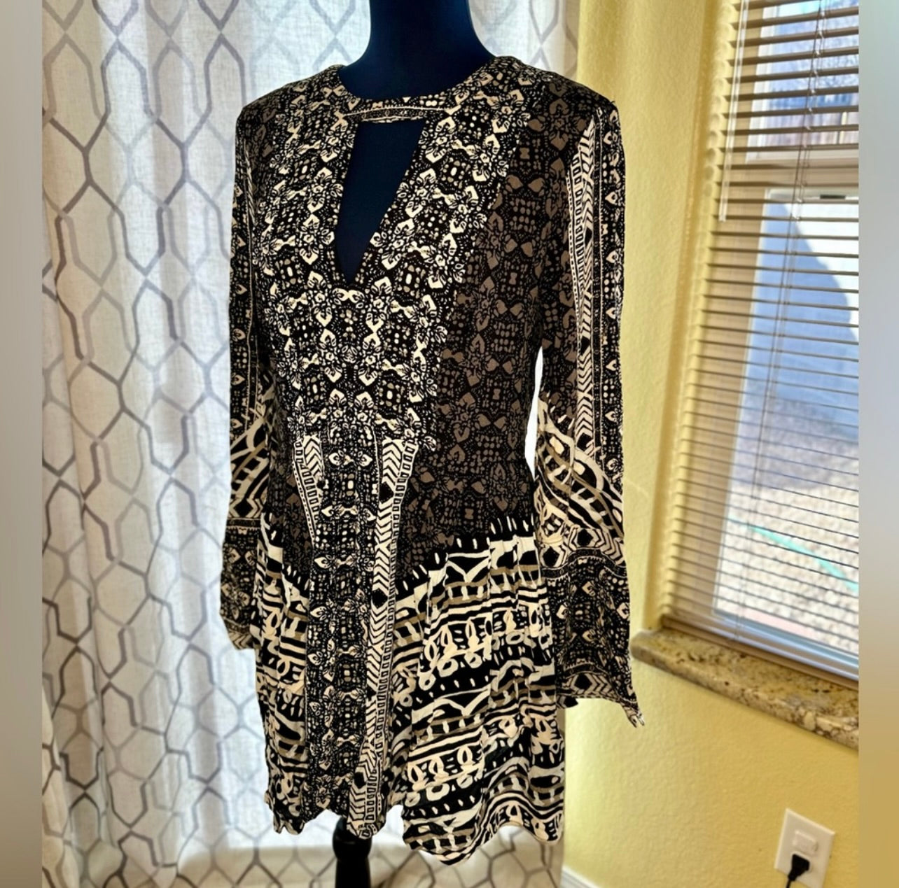 Free People Tegan Border Printed Mini Dress