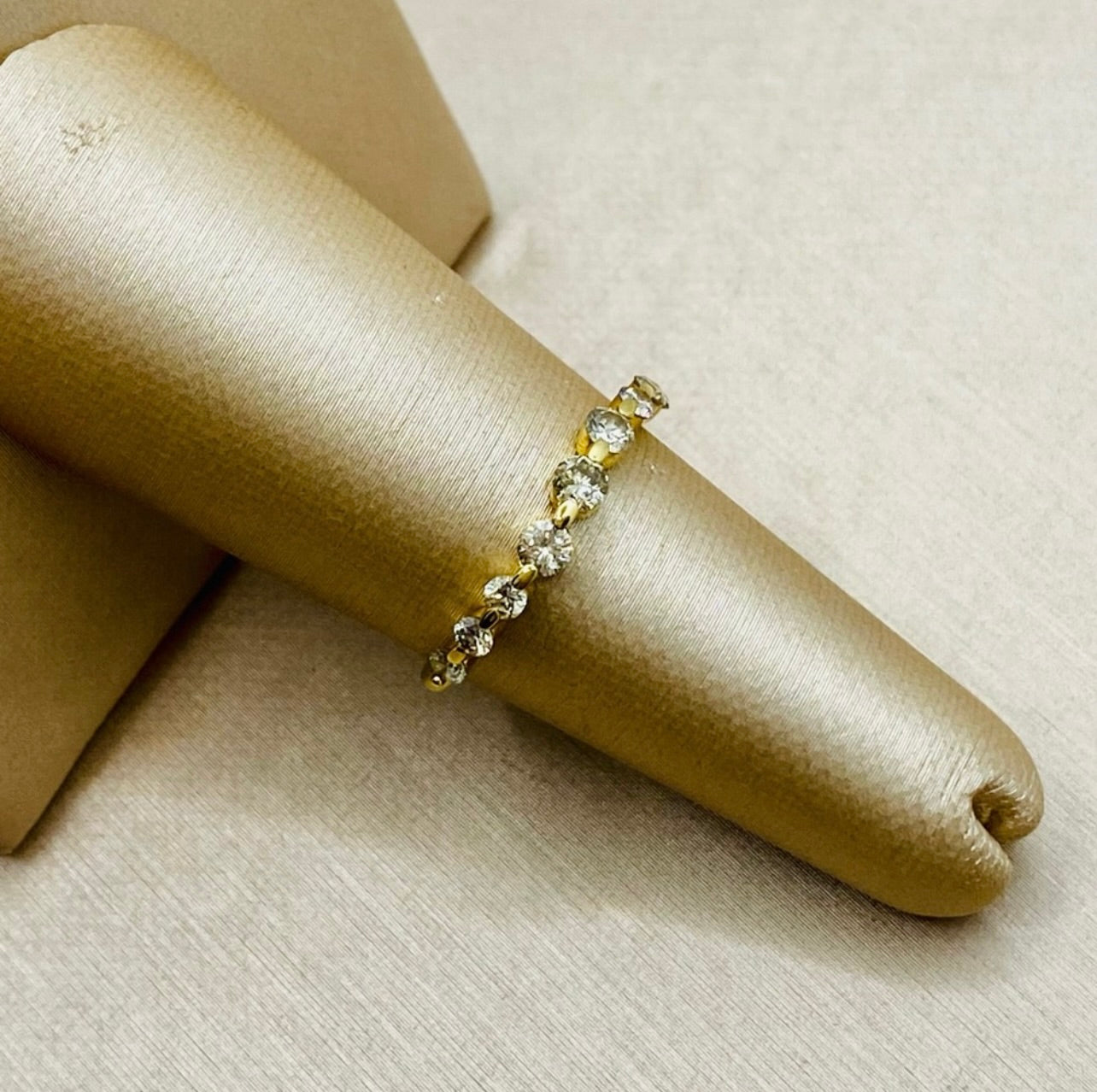 18k Yellow Gold Curved .60 ctw Diamond Ring