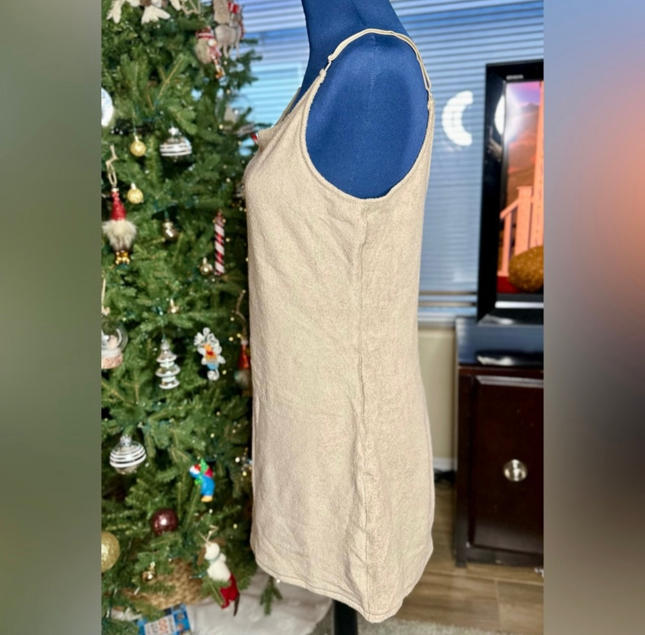 SKIMS Desert Cotton Blend Terry Slip Mini Dress