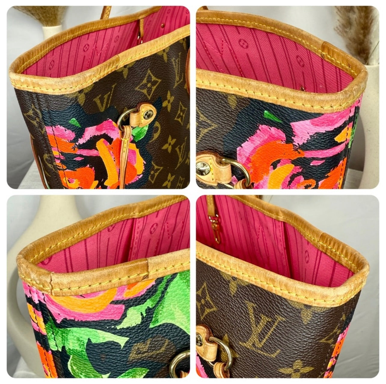 Louis Vuitton Limited Edition Stephen Sprouse Monogram Roses Neverfull MM Bag