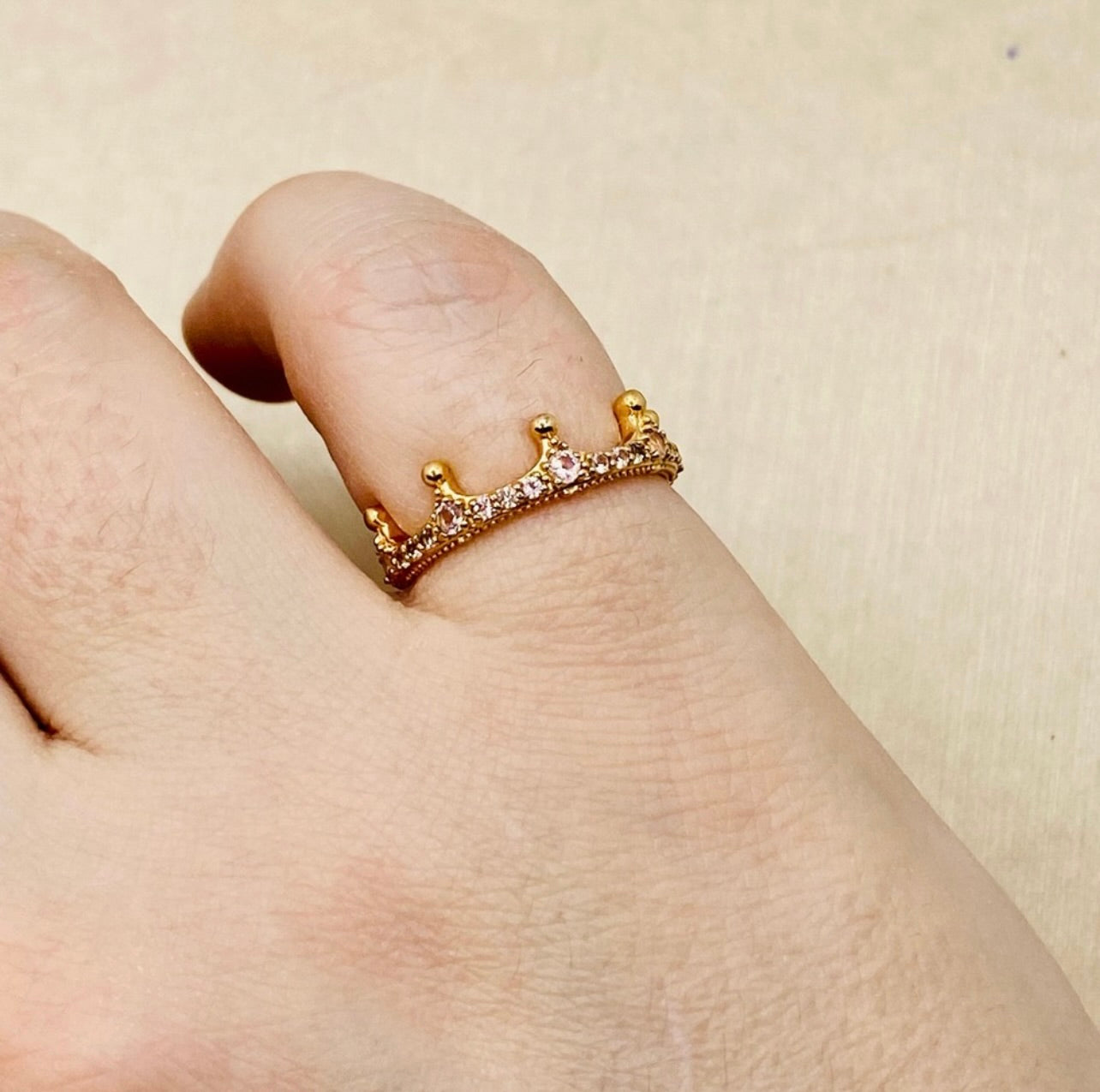 Pandora Pink Sparkling Crown Ring