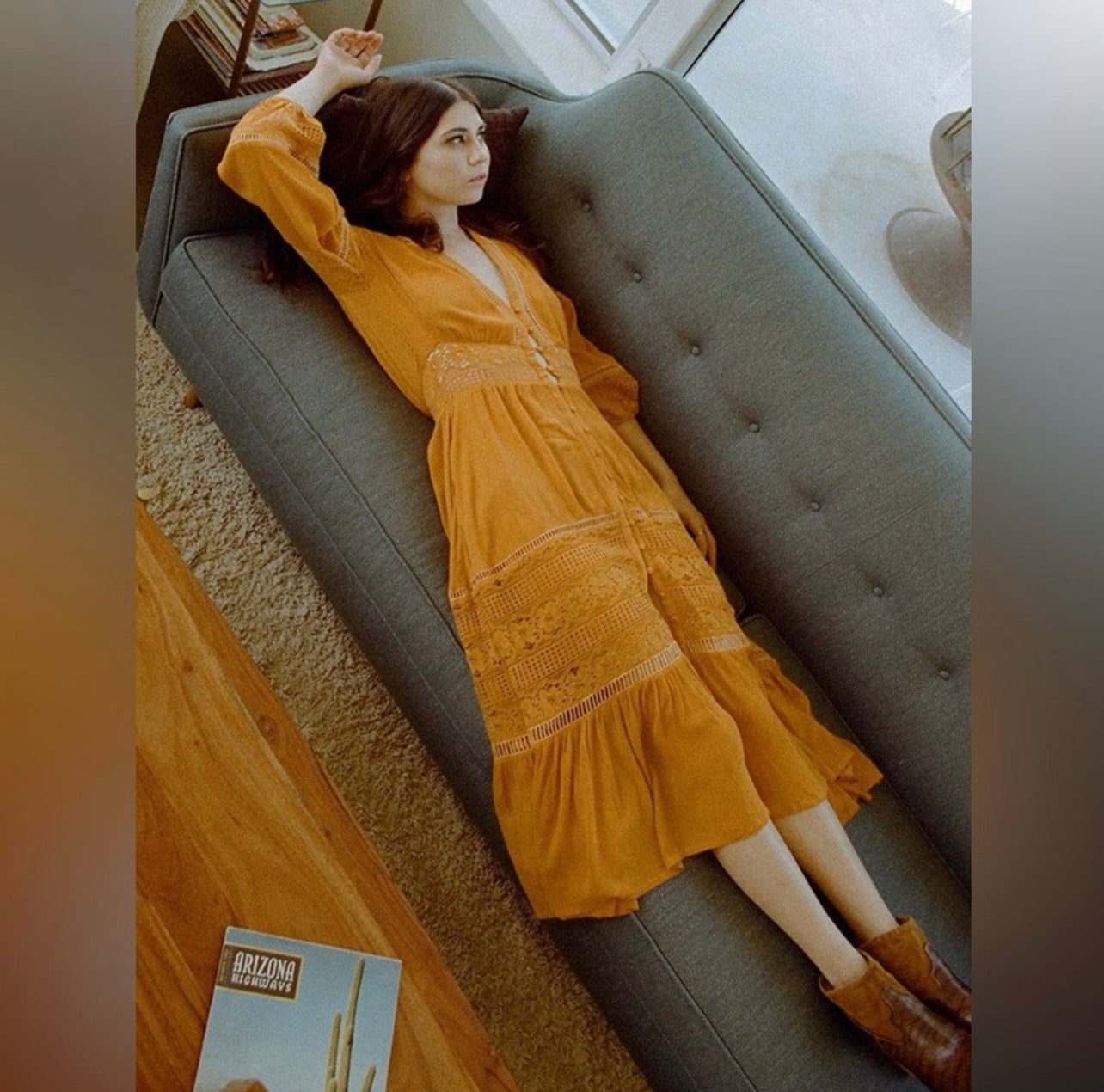 Vintage Spell & the Gypsy Collective Maple Olivia Luxe Lace Midi Dress