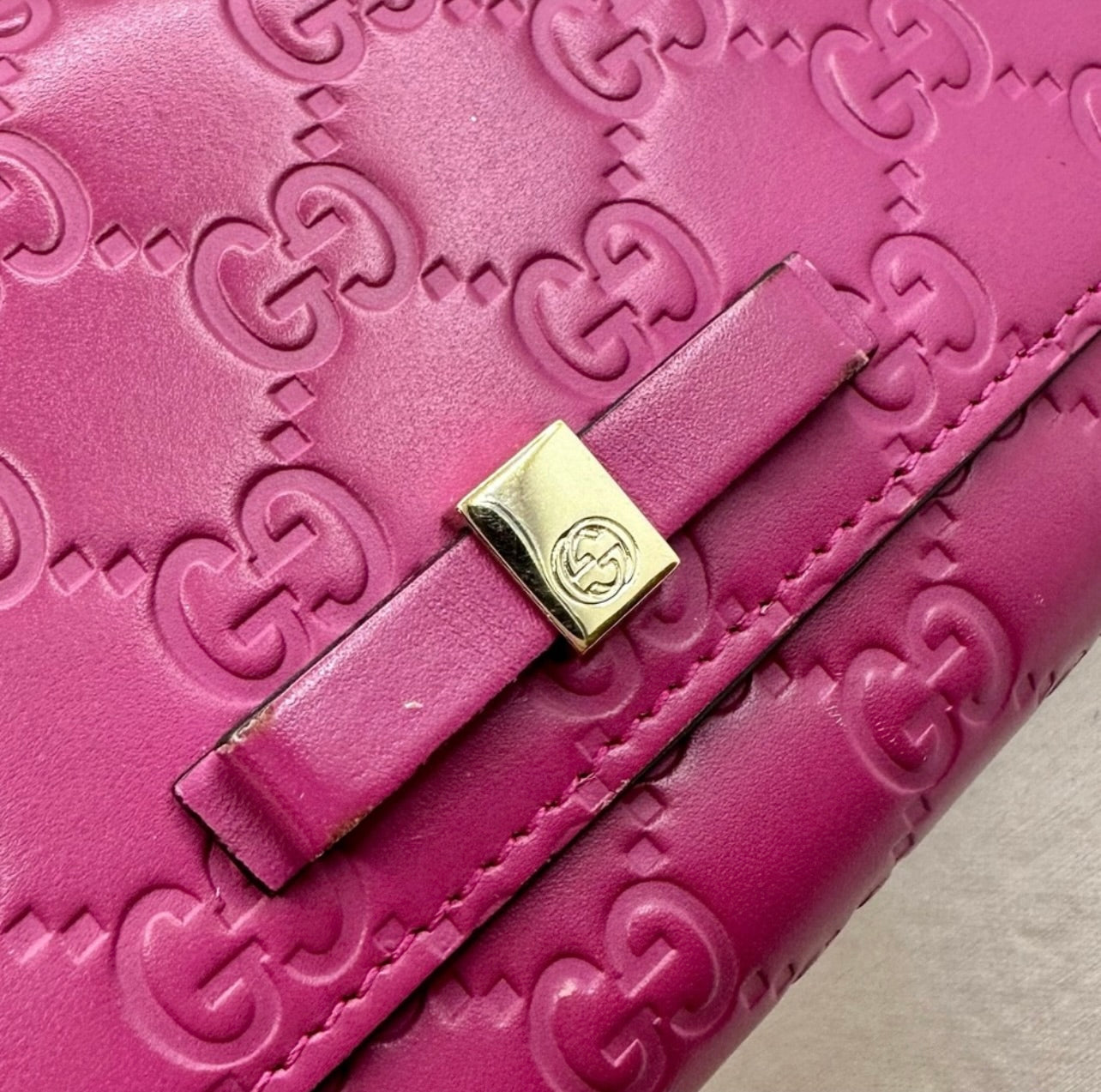 Gucci Pink/Purple Guccissima Leather Long Continental Wallet