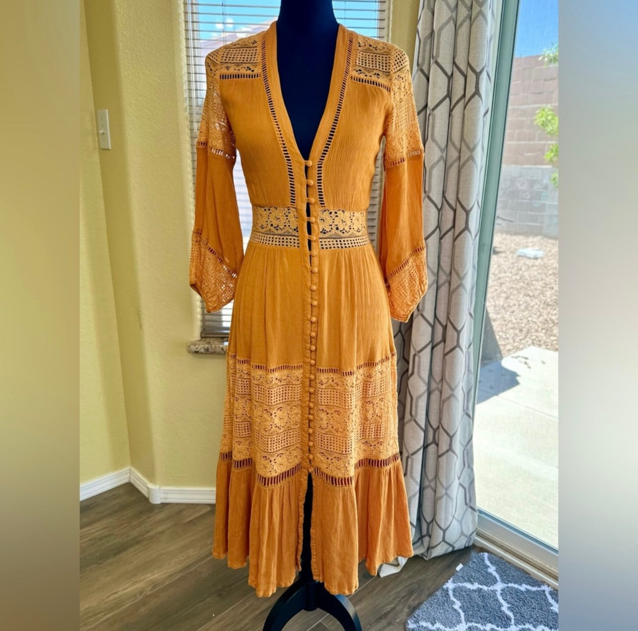 Vintage Spell & the Gypsy Collective Maple Olivia Luxe Lace Midi Dress