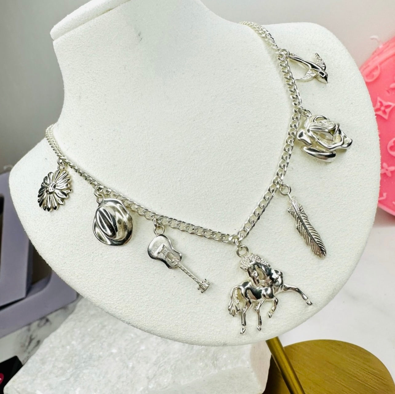 EUC Spell & The Gypsy Sterling Silver Meadowland Charm Necklace