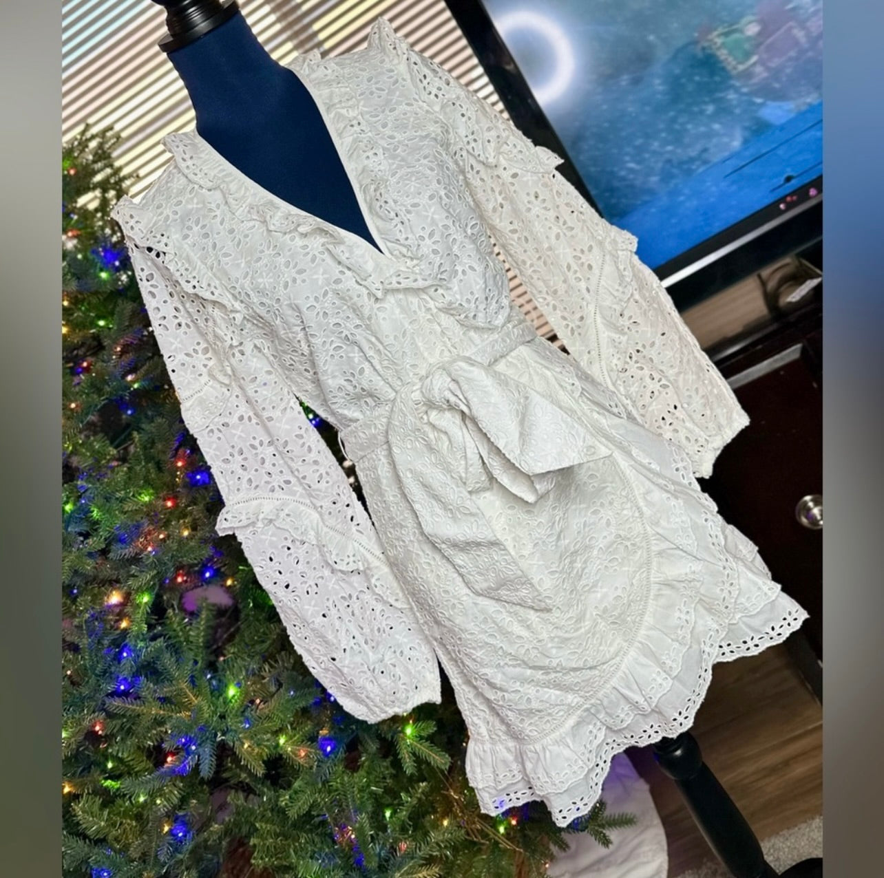 New Veronica Beard White Floral Eyelet Julia Dress