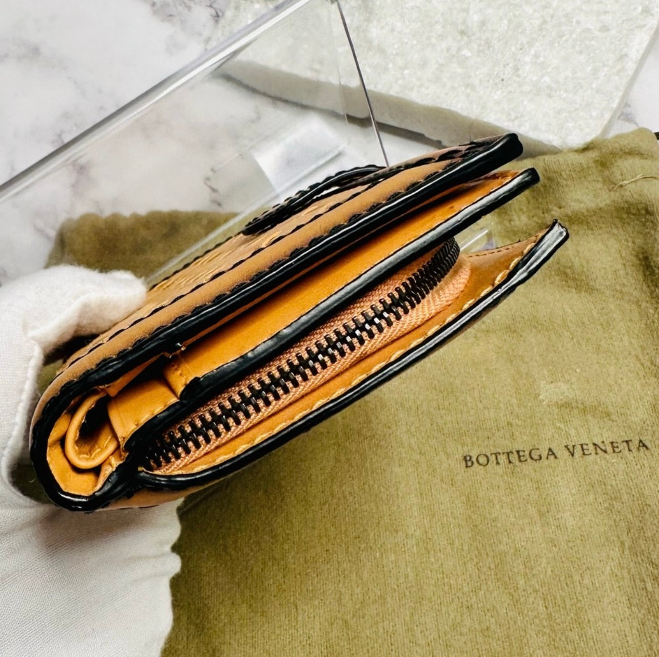 EUC Rare Bottega Veneta Medium Nappa Intrecciato Woven Leather French Compact Wallet