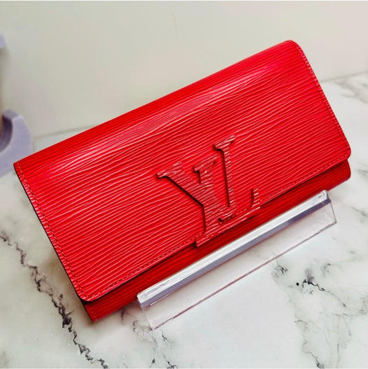 Louis Vuitton Red Epi Leather Louise Wallet