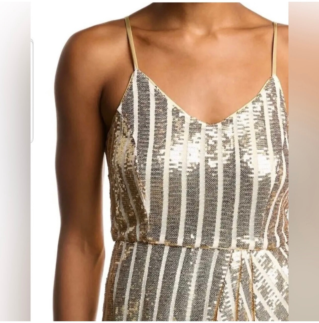 Nanette Lepore Metallic Gold Sequin Cocktail Dress