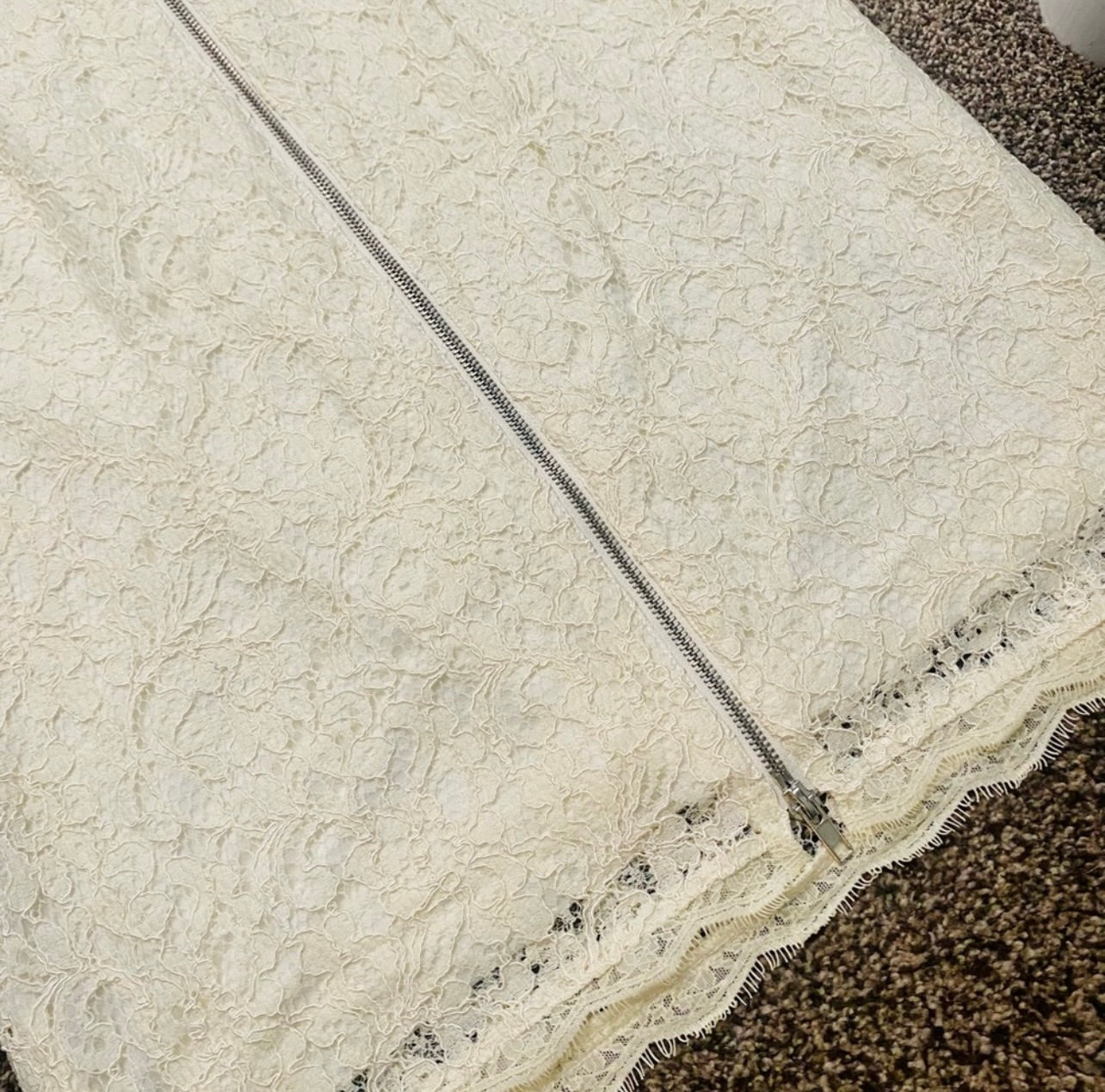 Cache Womens Ivory Floral Lace Sleeveless Sheath Dress