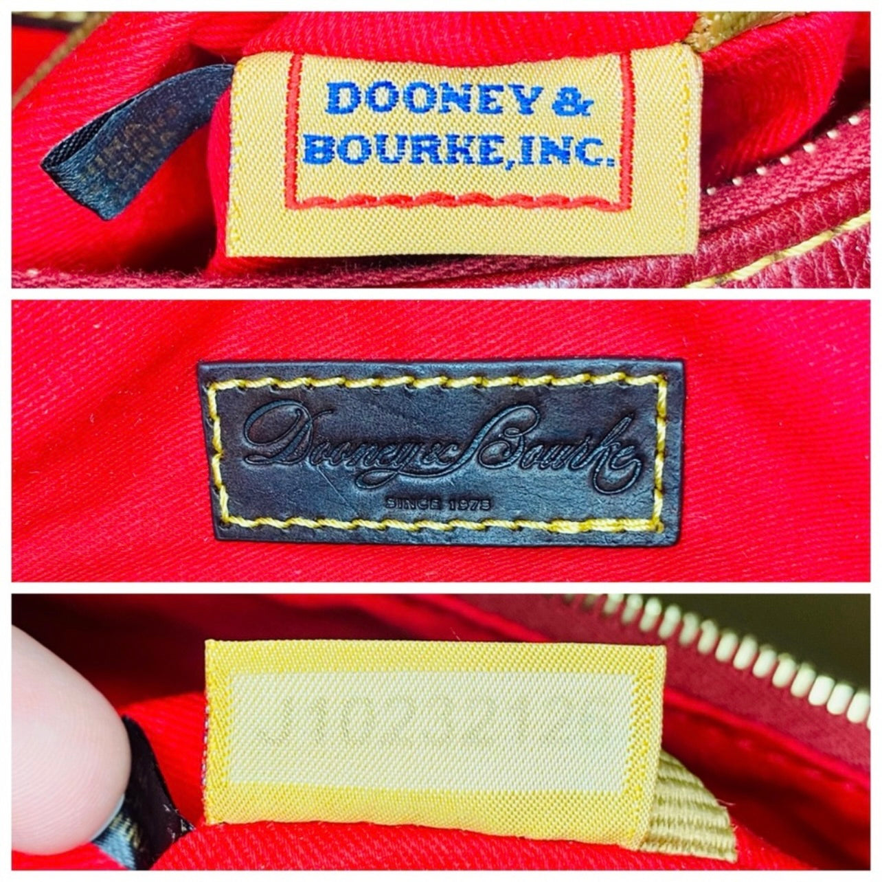 Rare Vintage Dooney & Bourke Large Deep Burgundy Leather Hobo Bag
